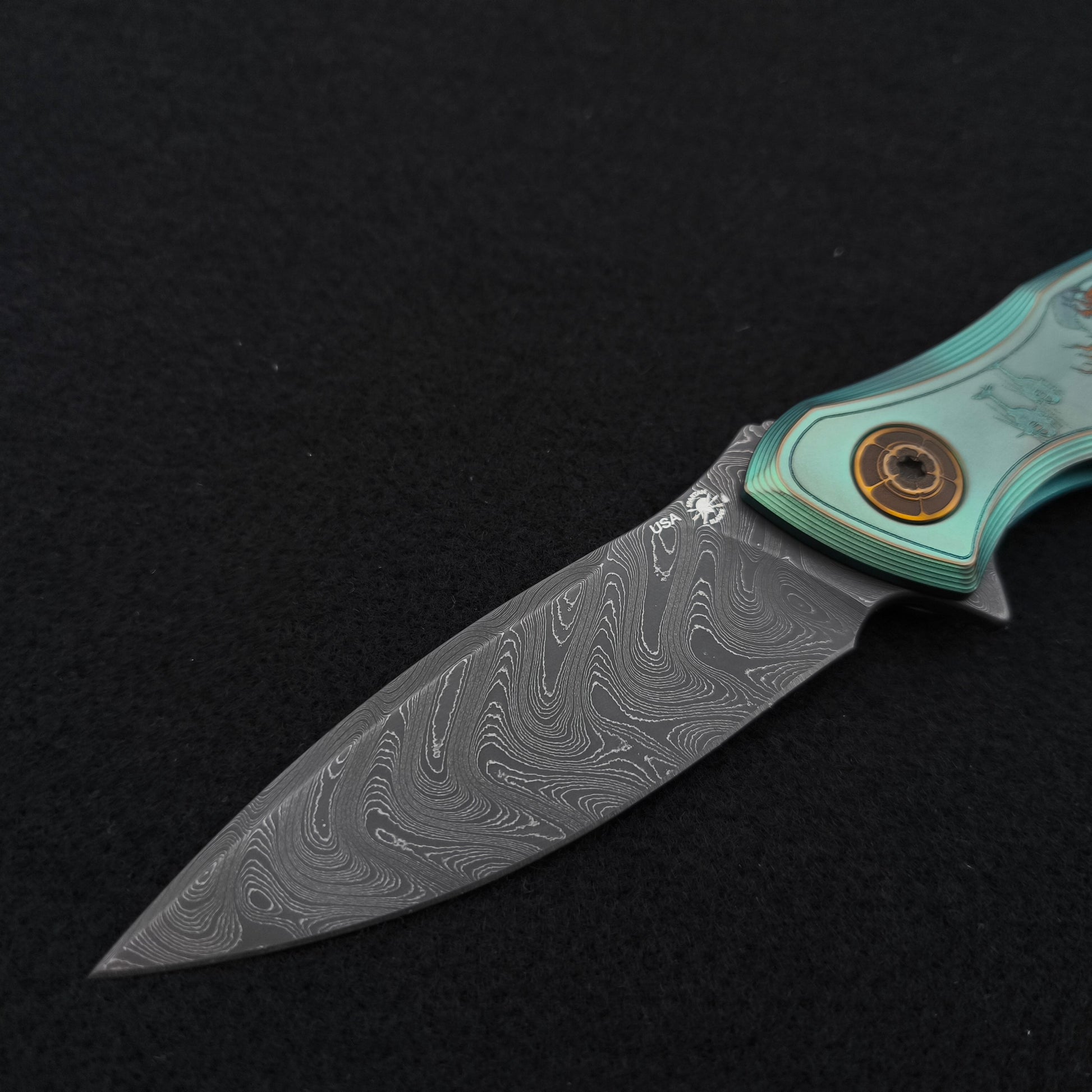 Spartan Blades PANDIA Ronin Fire SF16 Custom Chad Nichols Damascus 3