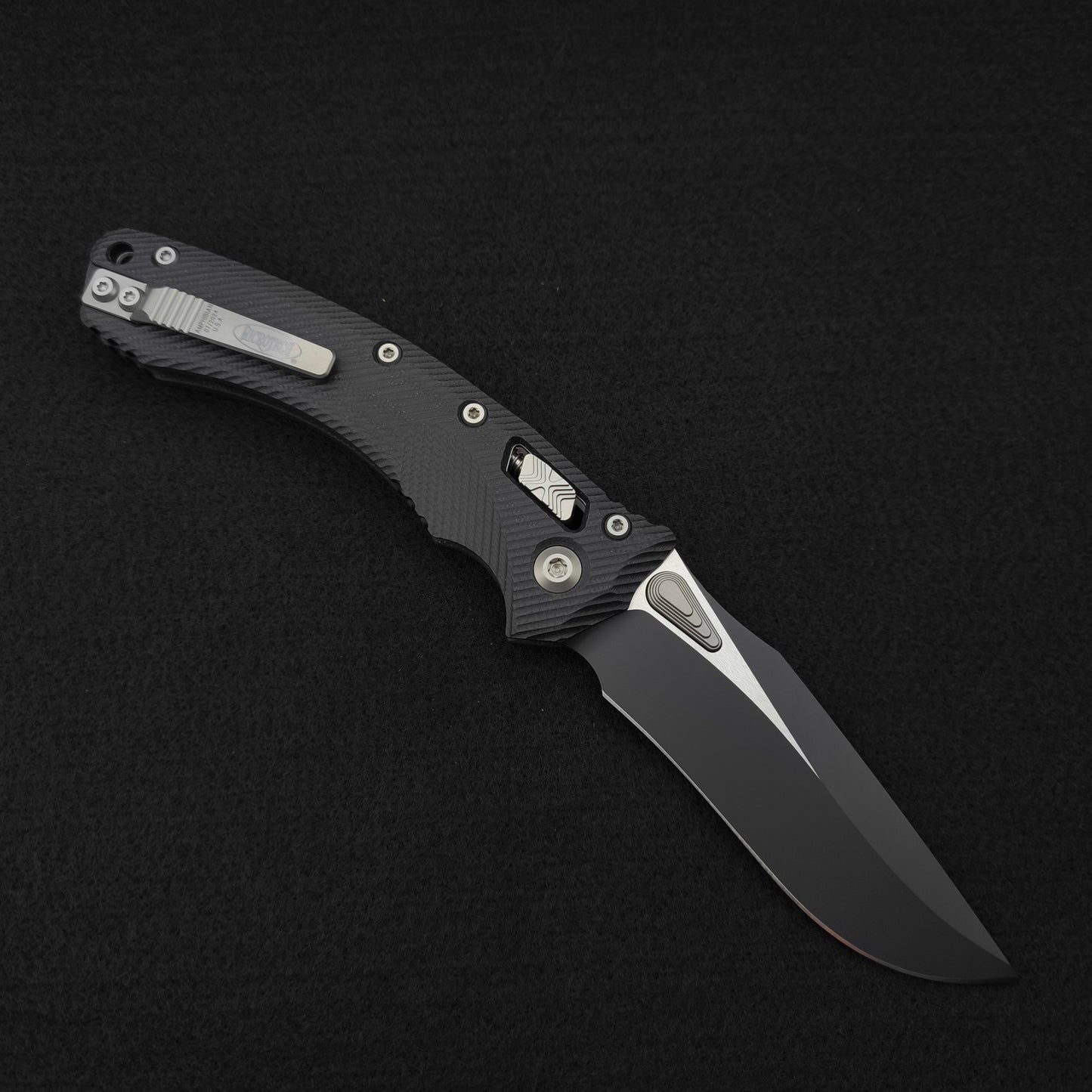 Microtech Amphibian S/E Ram-Lok Fluted Black G10 2