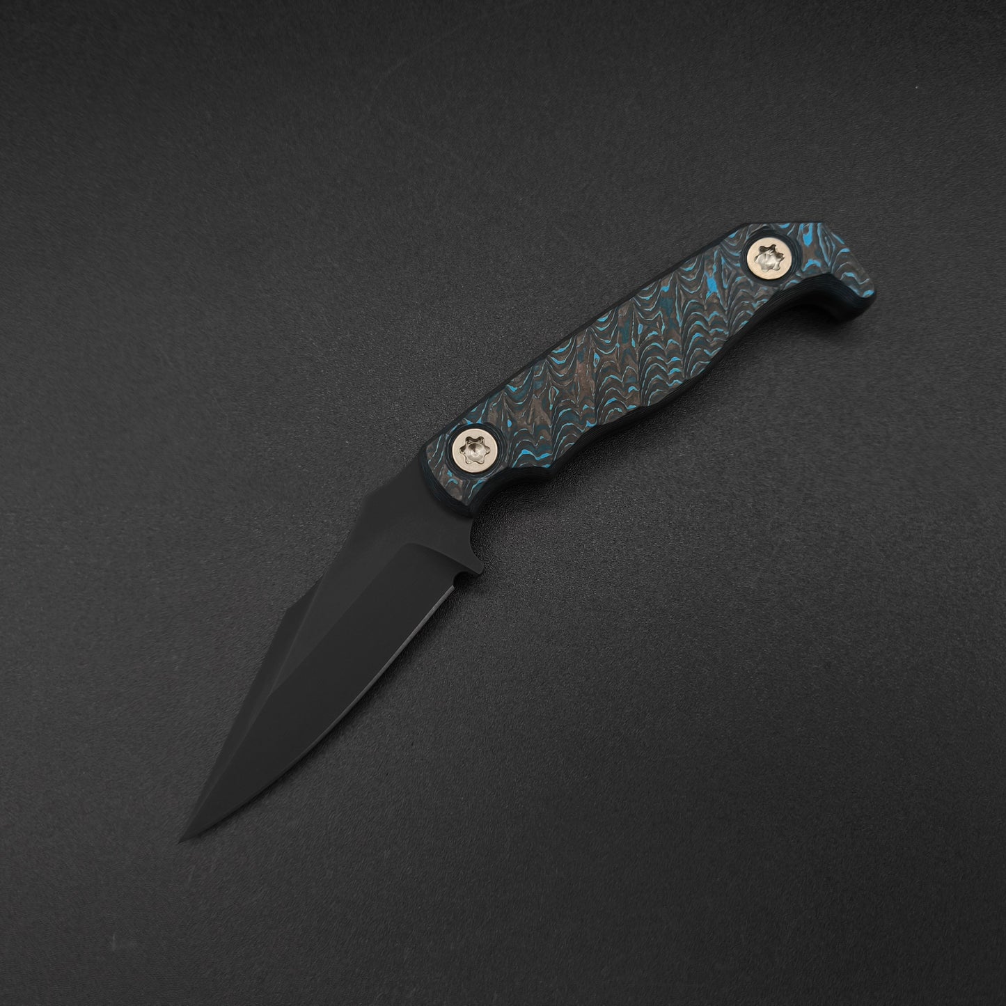 Half Face Blades Custom EDC Artic Storm Carbon Fiber, Armor Black Cerakote