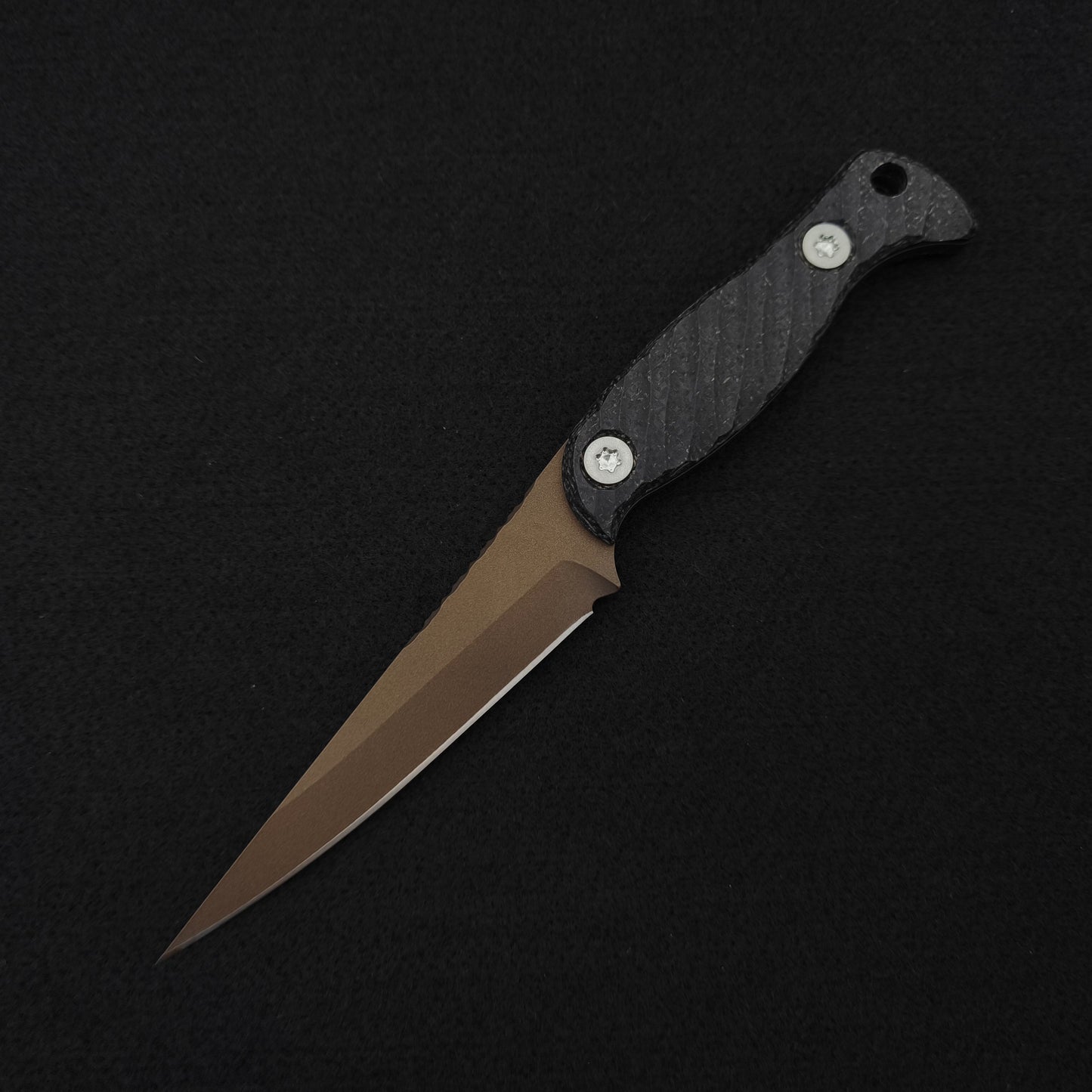 Half Face Blades Congressman Black Burlap Micarta, Midnight Bronze Cerakote 2
