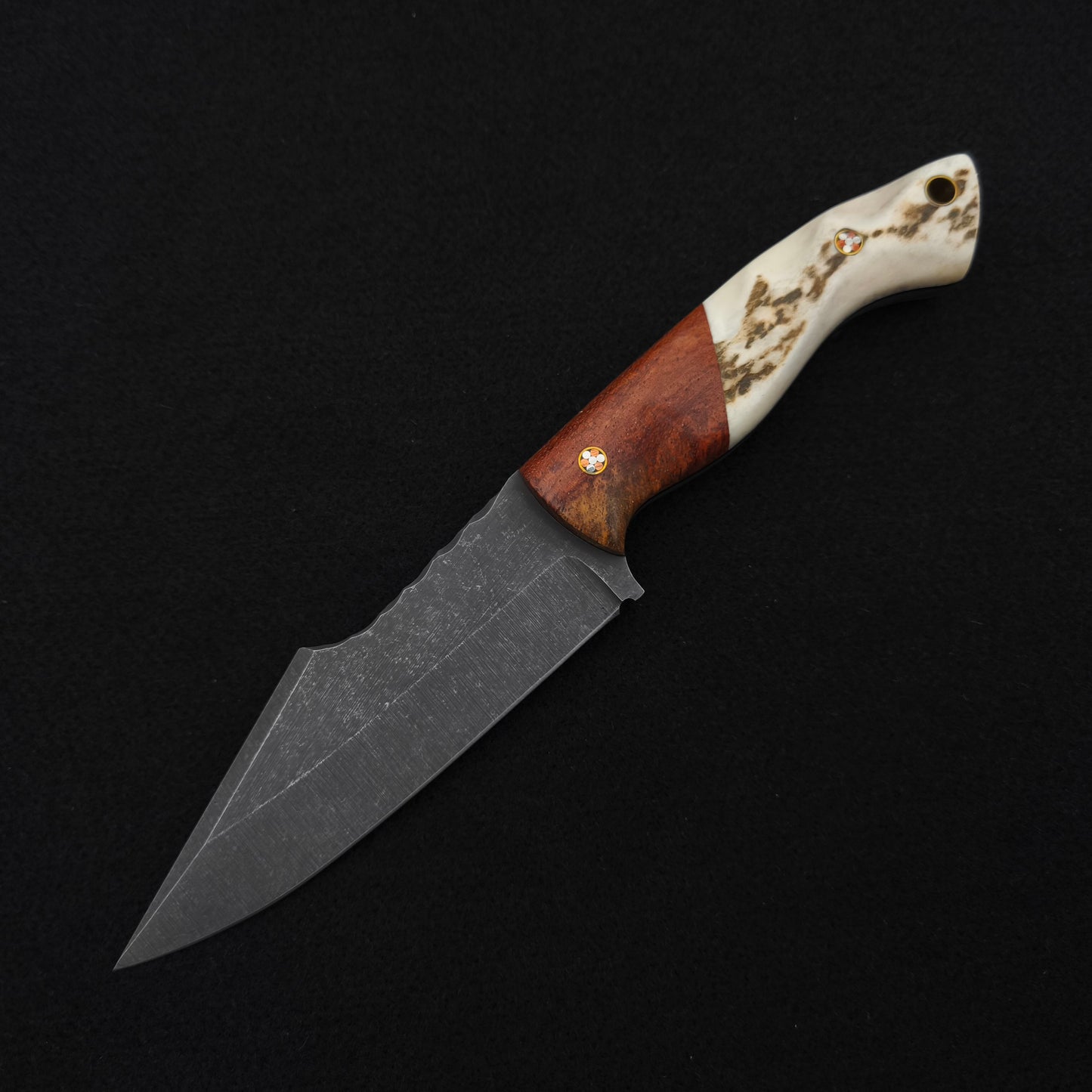Half Face Blades Widow Maker Orange Heart Wood, Elk Antler 2