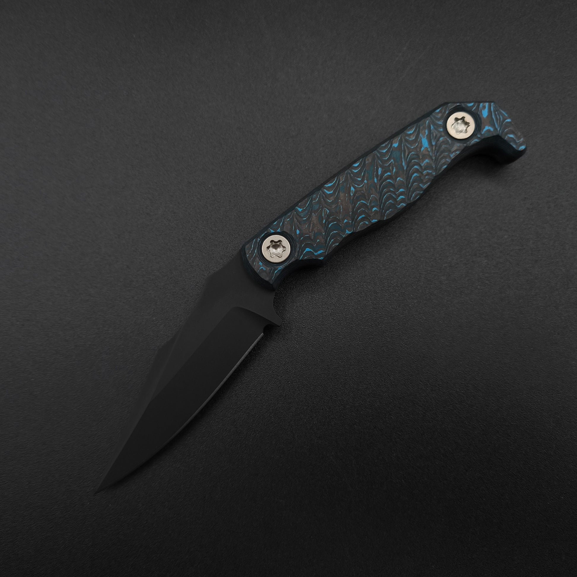 Half Face Blades Custom EDC Artic Storm Carbon Fiber, Armor Black Cerakote 2