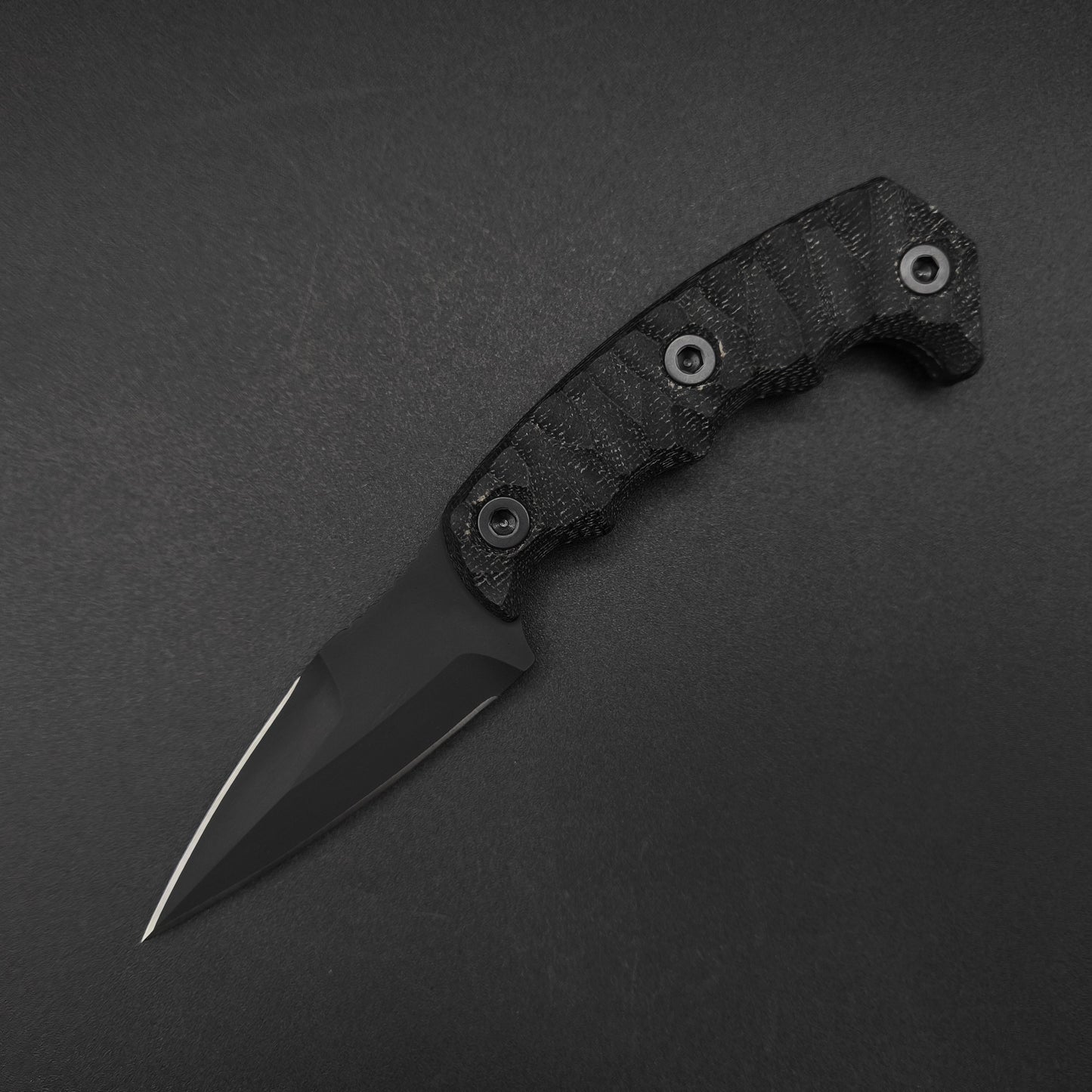 Half Face Blades HUMINT 3" Black Canvas Micarta, Armor Black