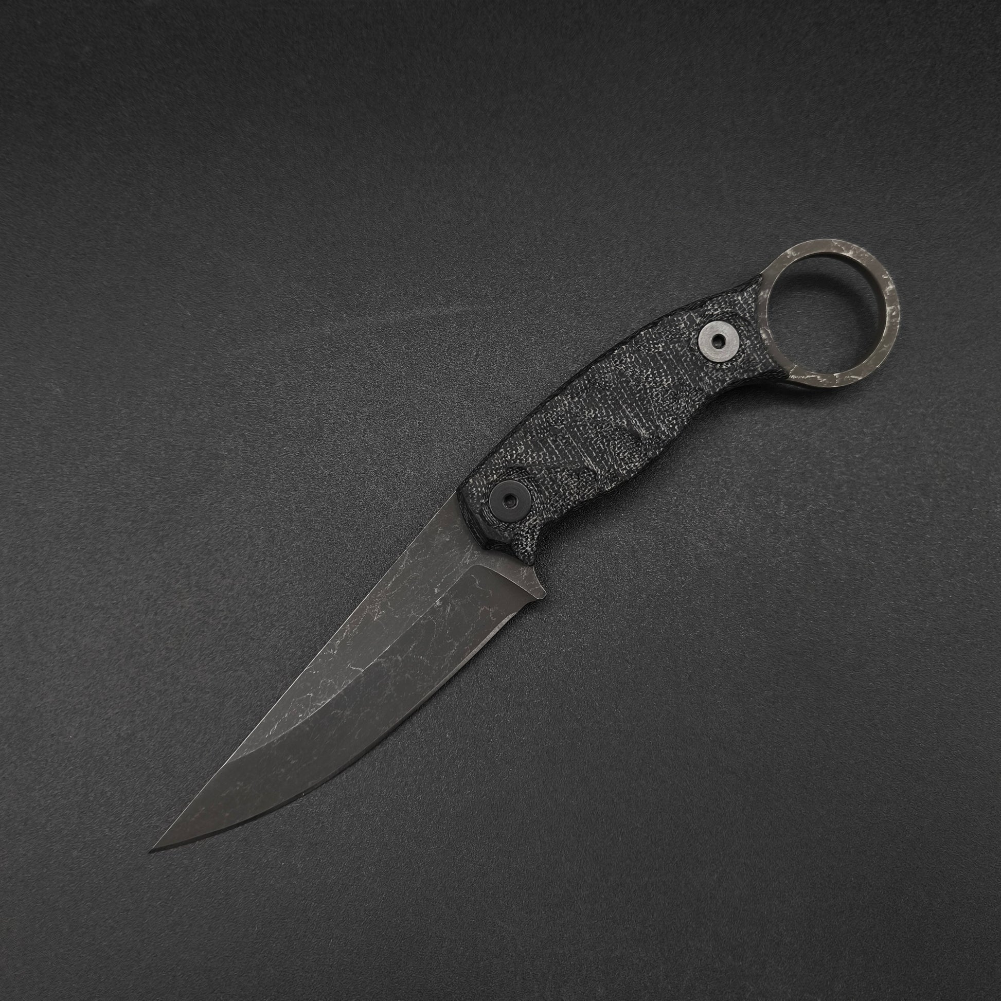 Half Face Blades Osoraku 3" Mini, Black Canvas Micarta 2