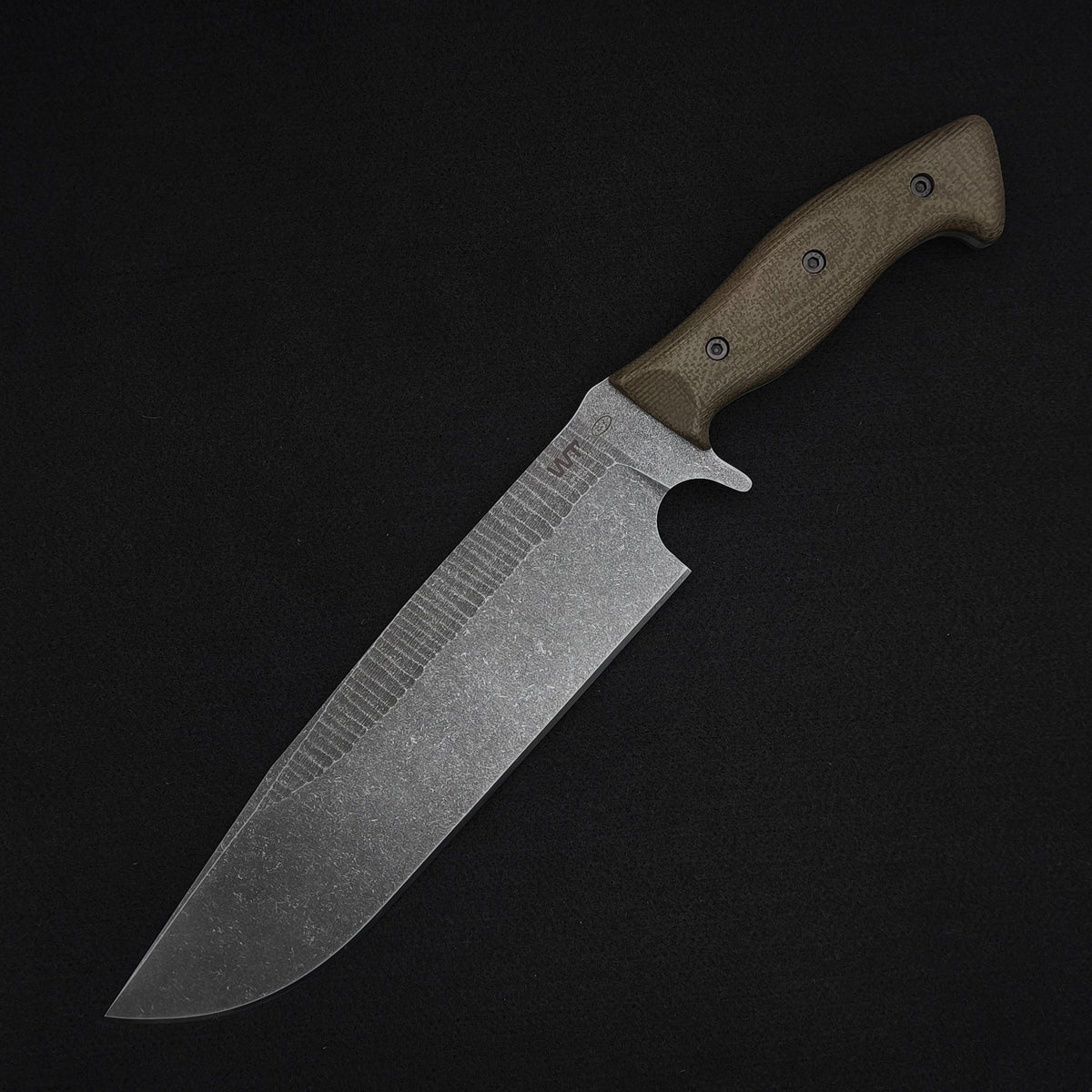 Work Tuff Gear Bear Claw Gen 2 / SKS51, Dark Washed Rugged, Green Burlap Canvas Micarta