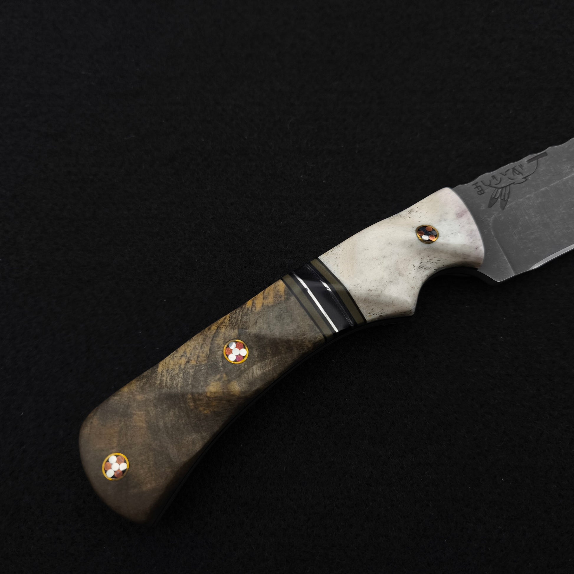 Half Face Blades Prometheus Elk Antler, Buckeye Burl 3