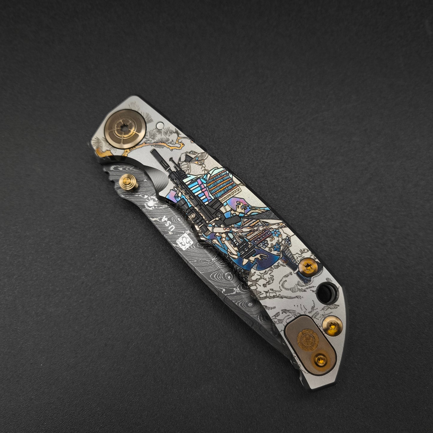 Spartan Blades Harsey Folder SF5 Custom Chad Nichols Damascus Ronin Longgunner