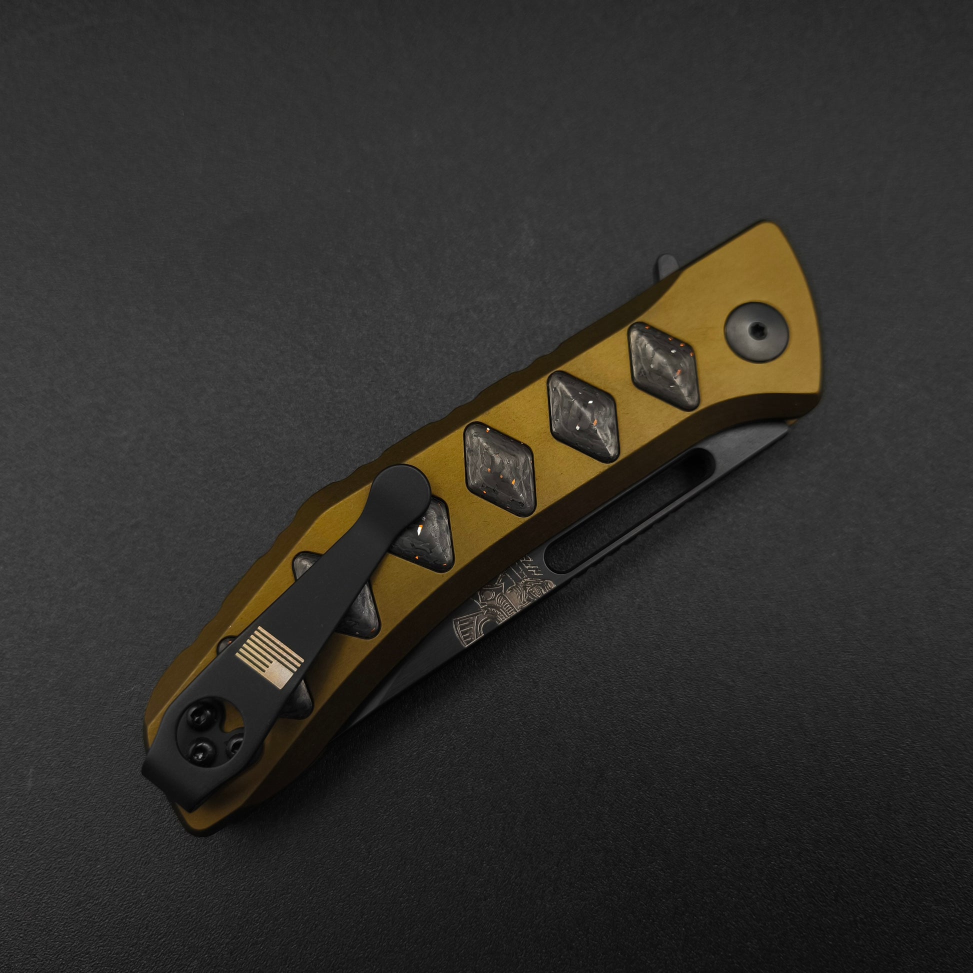 Half Face Blades Custom Kwaiken Folder Copper Infused Carbon Fiber 3