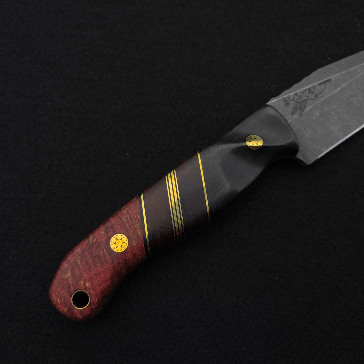 Half Face Blades Crow Scalper African Blackwood, Dyed Maple, MAGNACUT 3