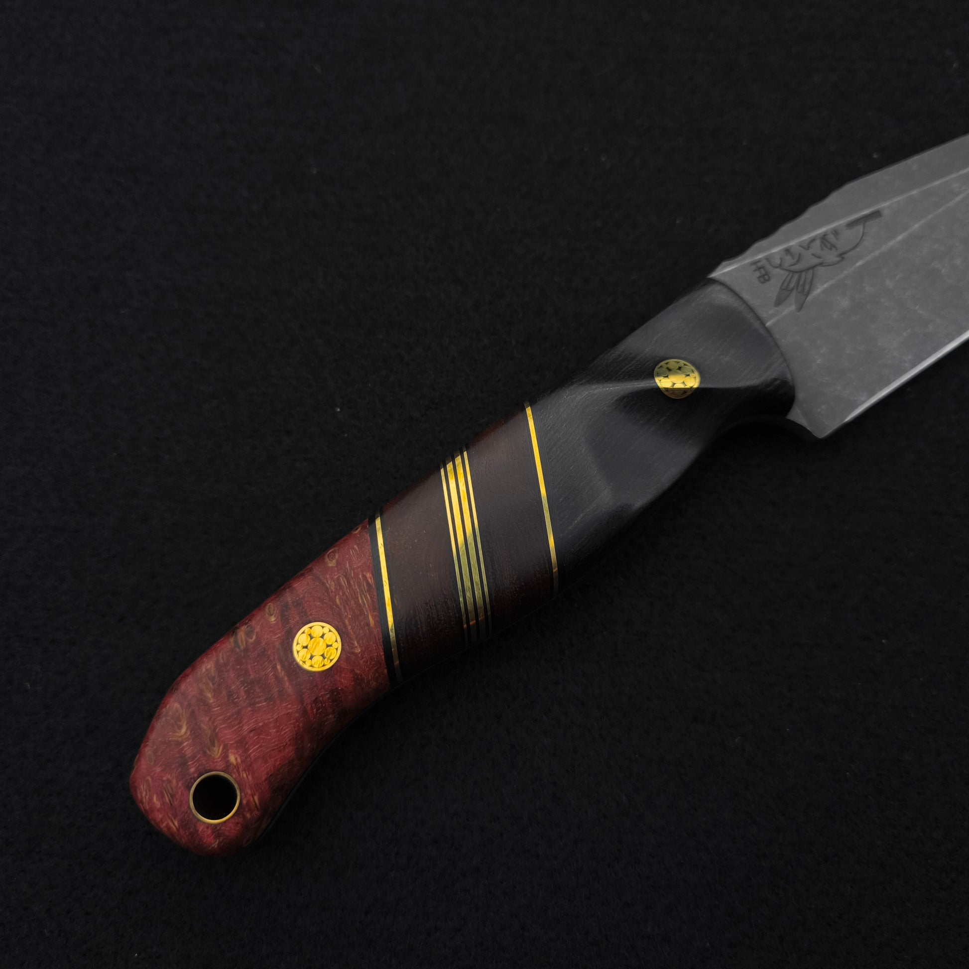 Half Face Blades Crow Scalper African Blackwood, Dyed Maple, MAGNACUT 3