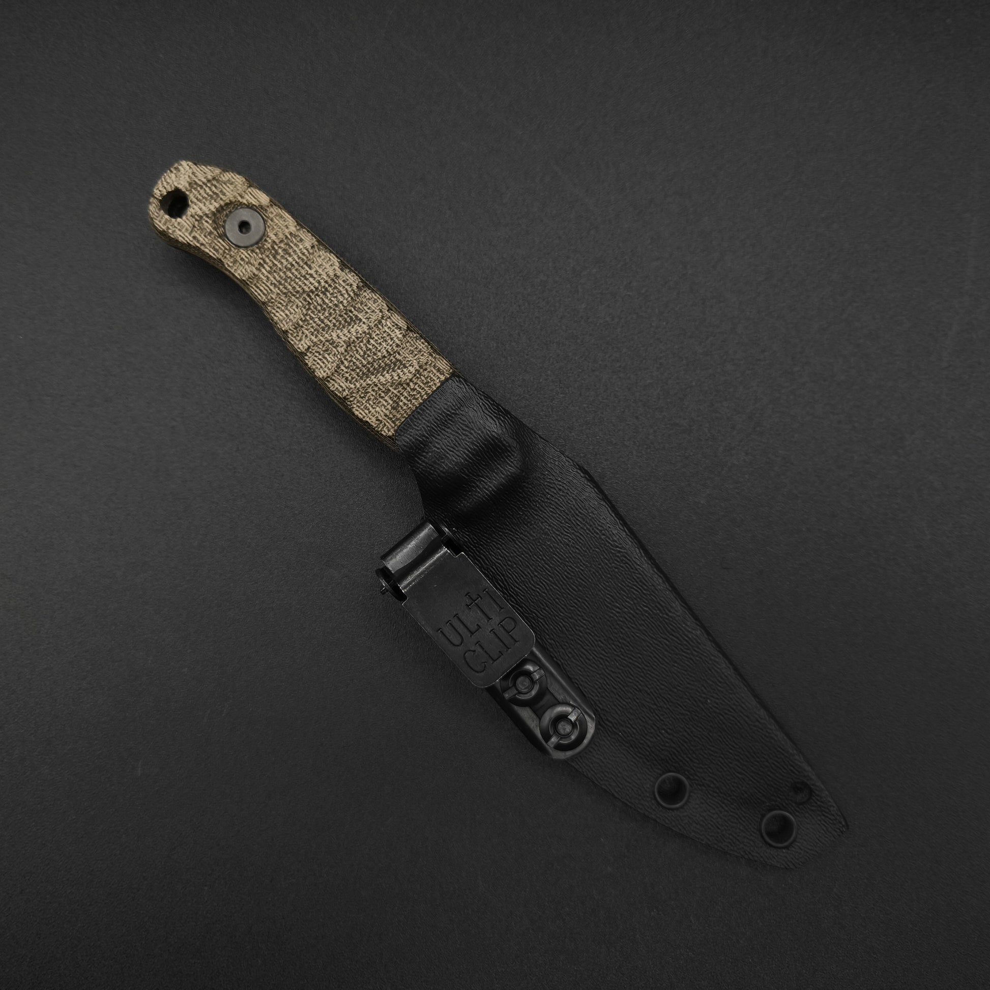 Half Face Blades Feather Light OD Green Burlap Micarta, Midnight Bronze 4