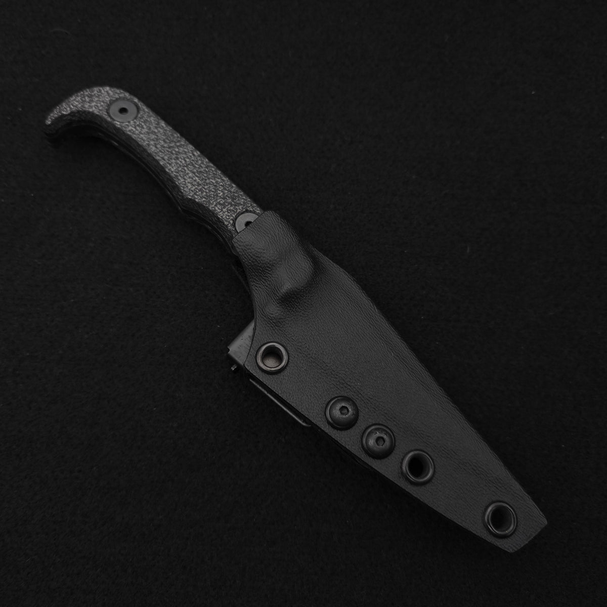 Half Face Blades Slenderman, Black Canvas Micarta, Armor Black Cerakote
