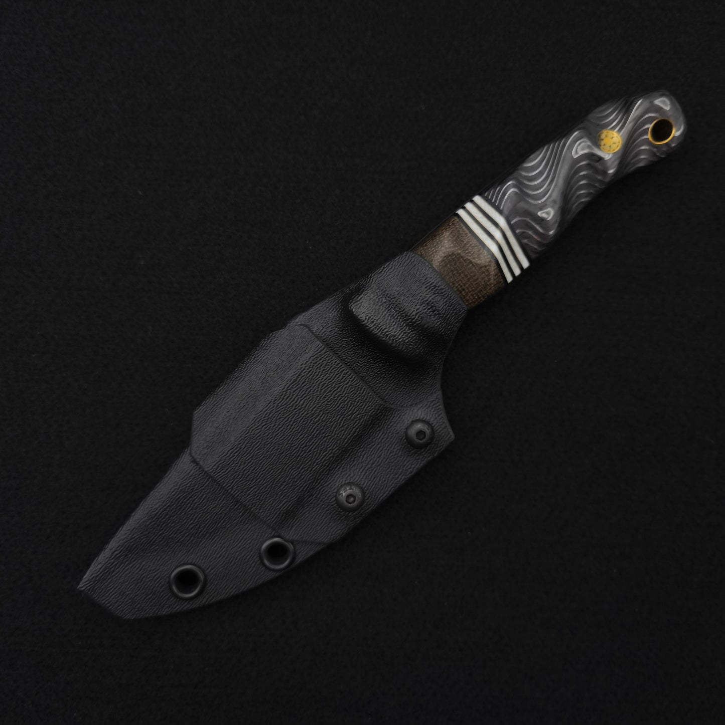 Half Face Blades Feather Light OD Green Canvas Micarta, Silver Dragon Strike Carbon 5