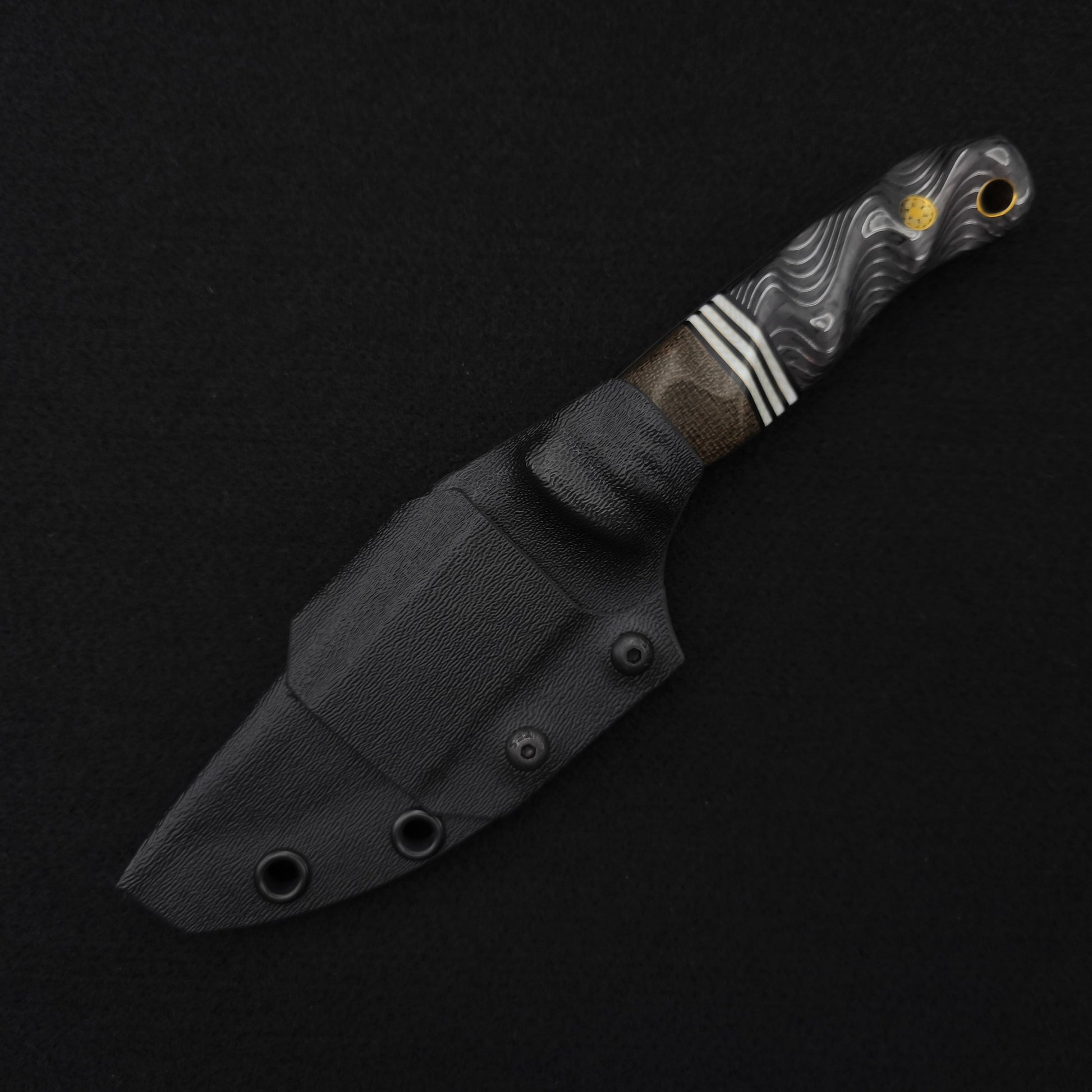 Half Face Blades Feather Light OD Green Canvas Micarta, Silver Dragon Strike Carbon 5