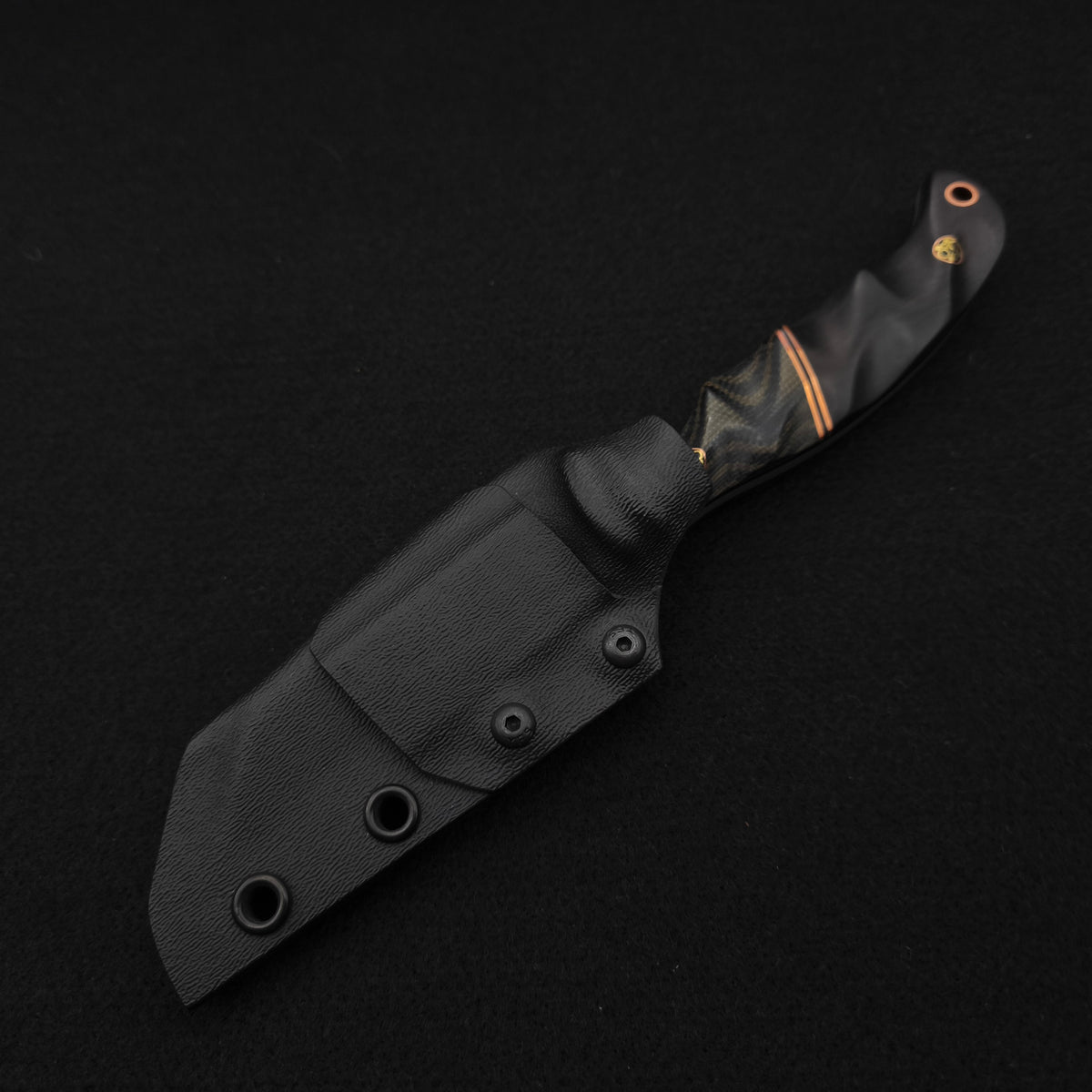 Half Face Blades Draugr OD Green and Black Layered Canvas Micarta, African Blackwood