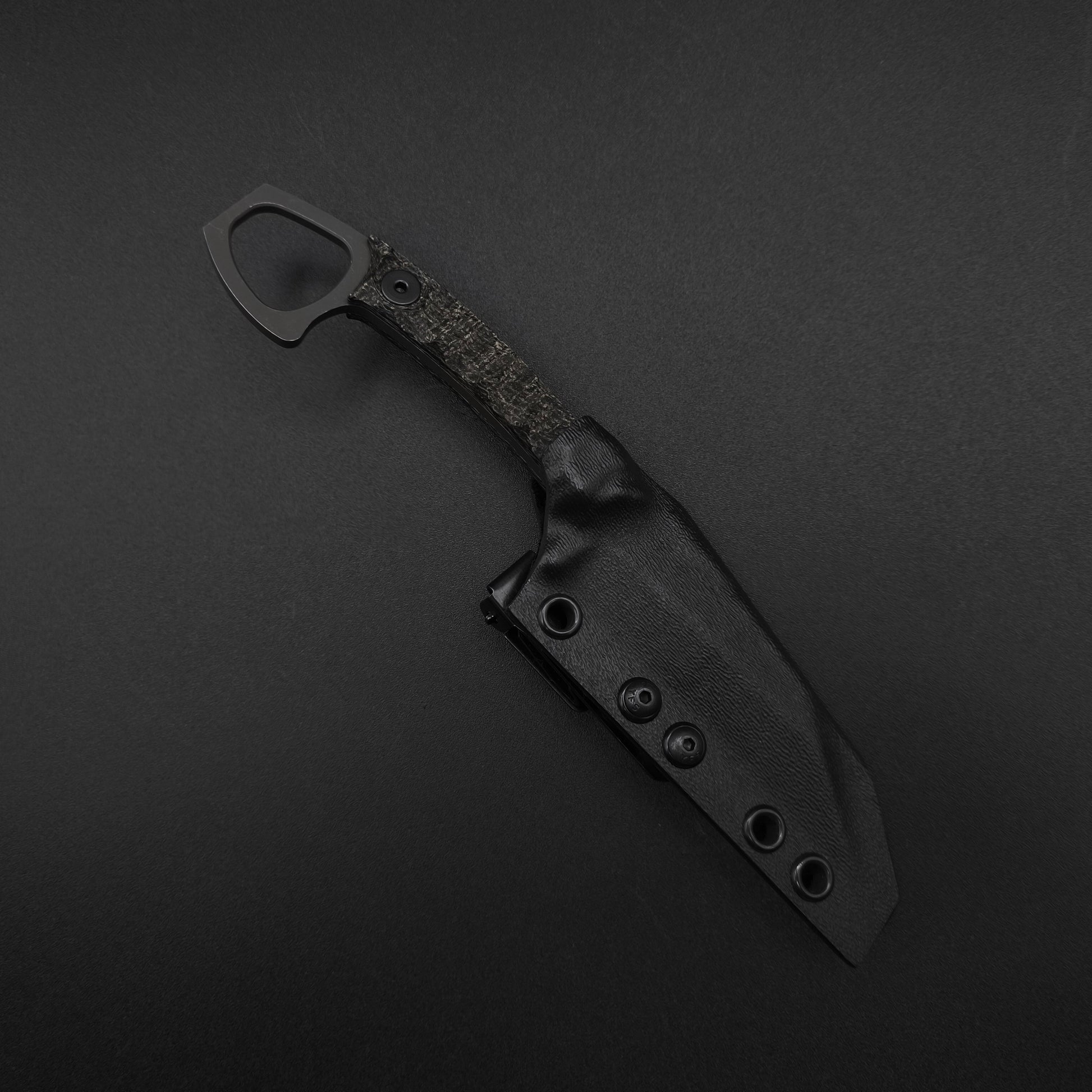 Half Face Blades SHPOS Black Burlap Micarta, stonewashed 3