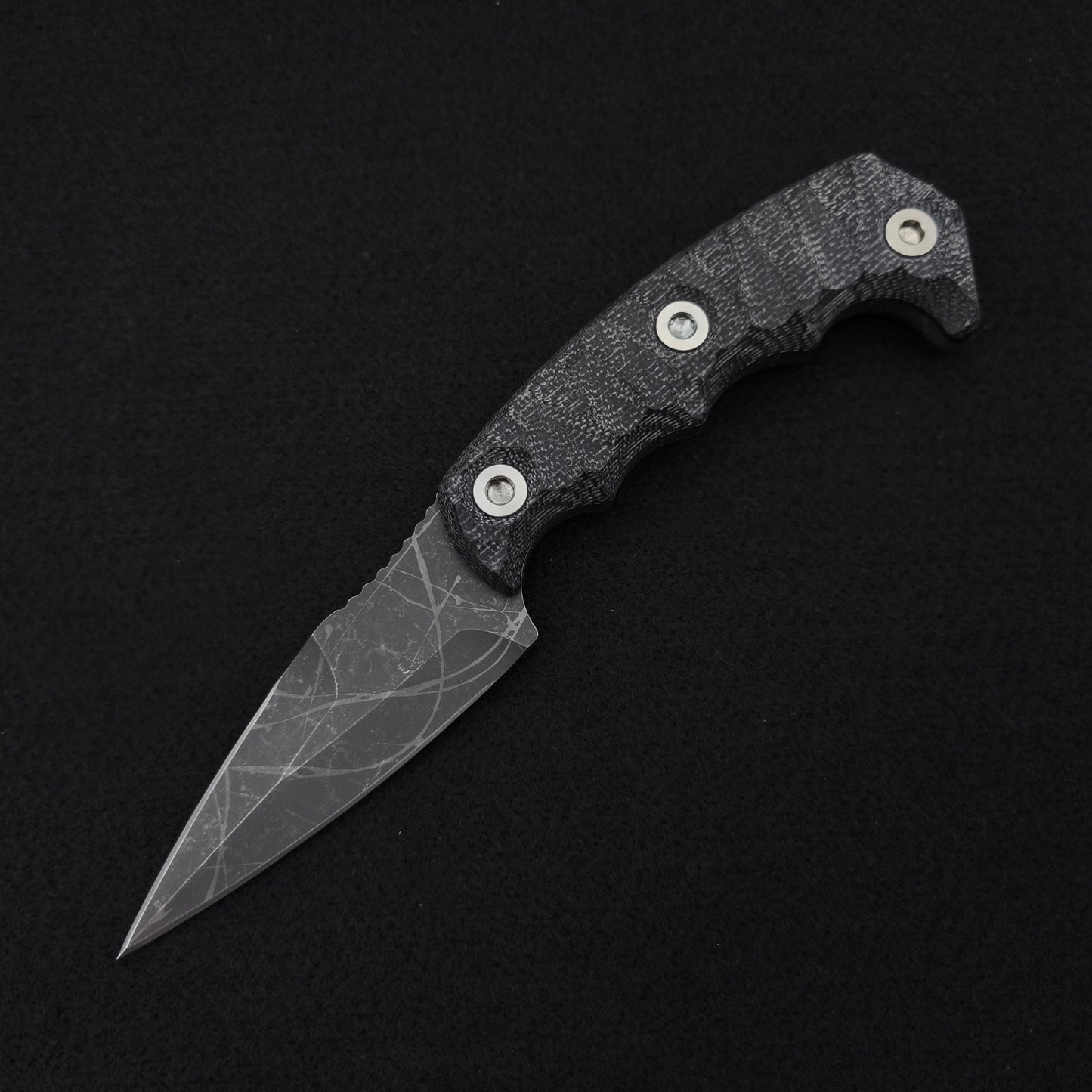 Half Face Blades HUMINT 3" Black Canvas Micarta 2