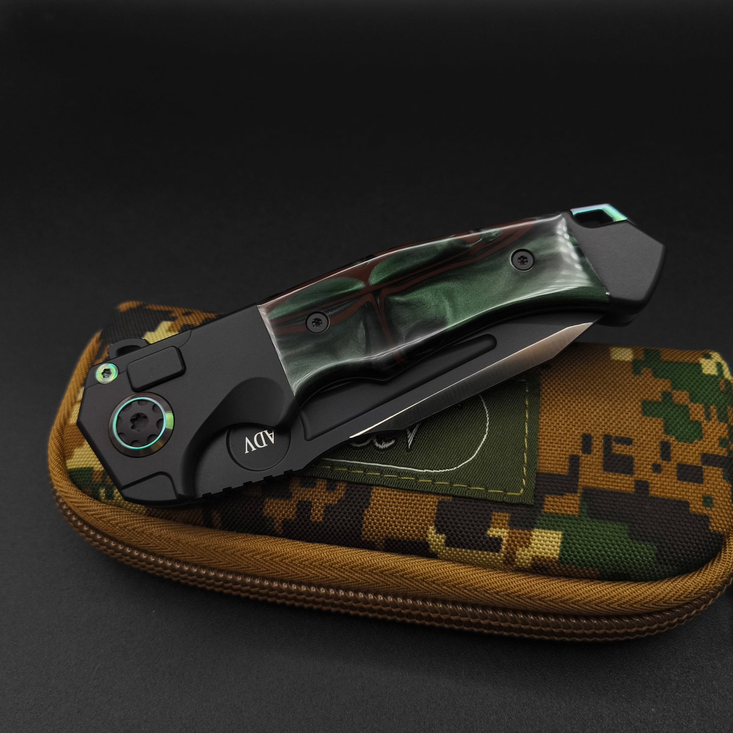 ADV Ronin Kalgard Titan Zombie Green Kirinite, Anodized Hardware 3