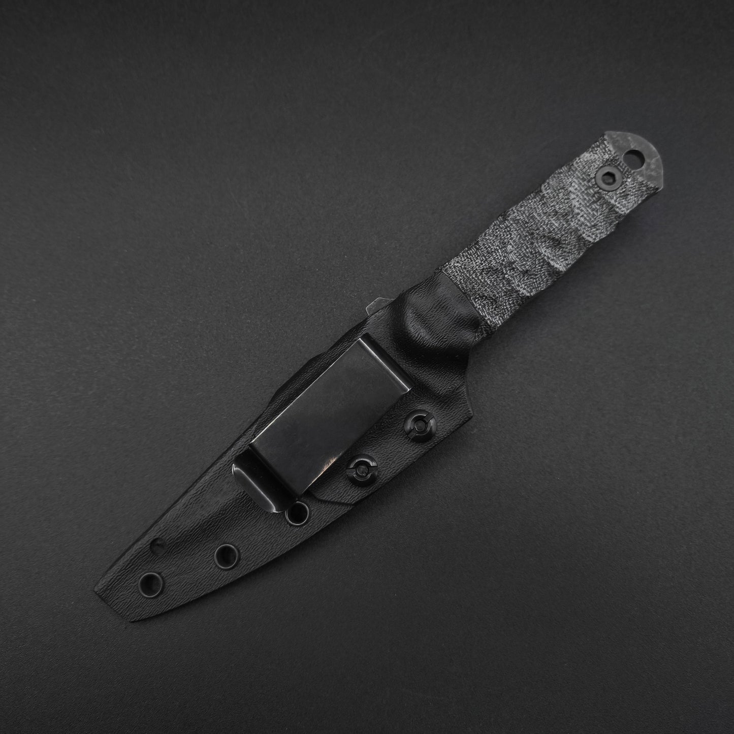 Half Face Blades Combat Filet Black Canvas Micarta 4