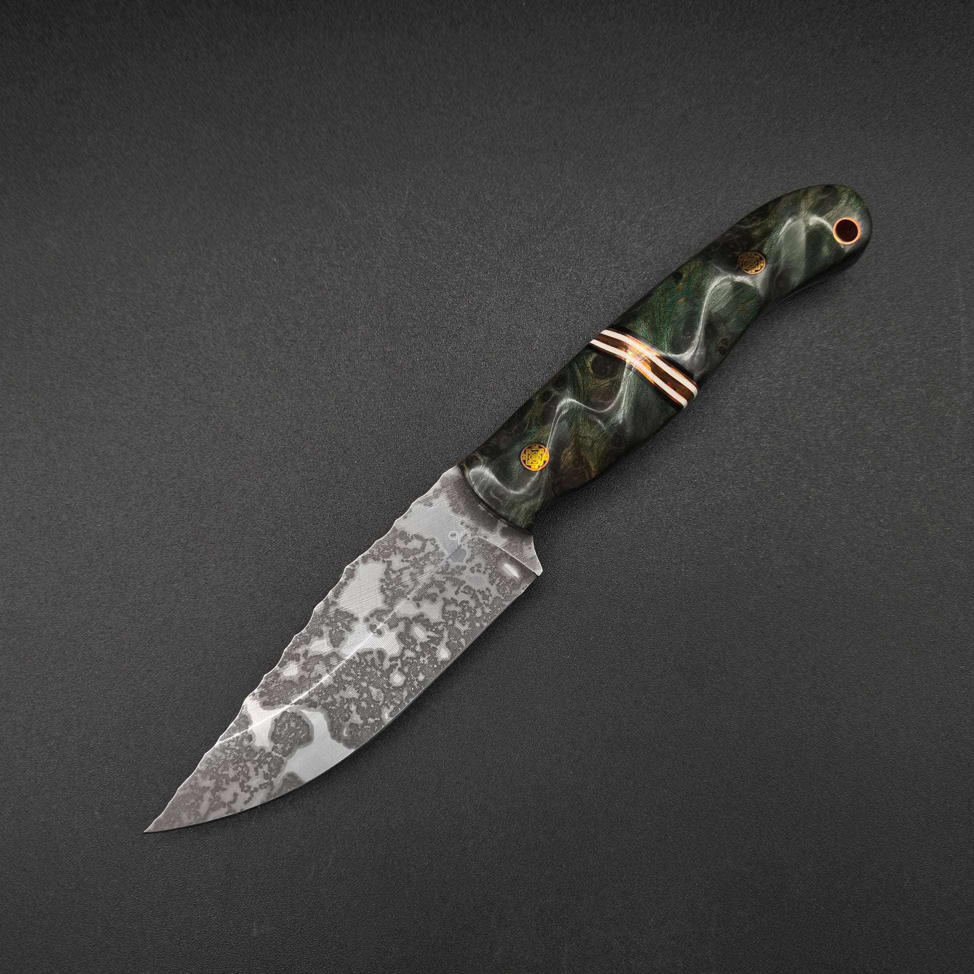 Half Face Blades Crow Jr Dyed Redwood, Black & Ivory G10 2