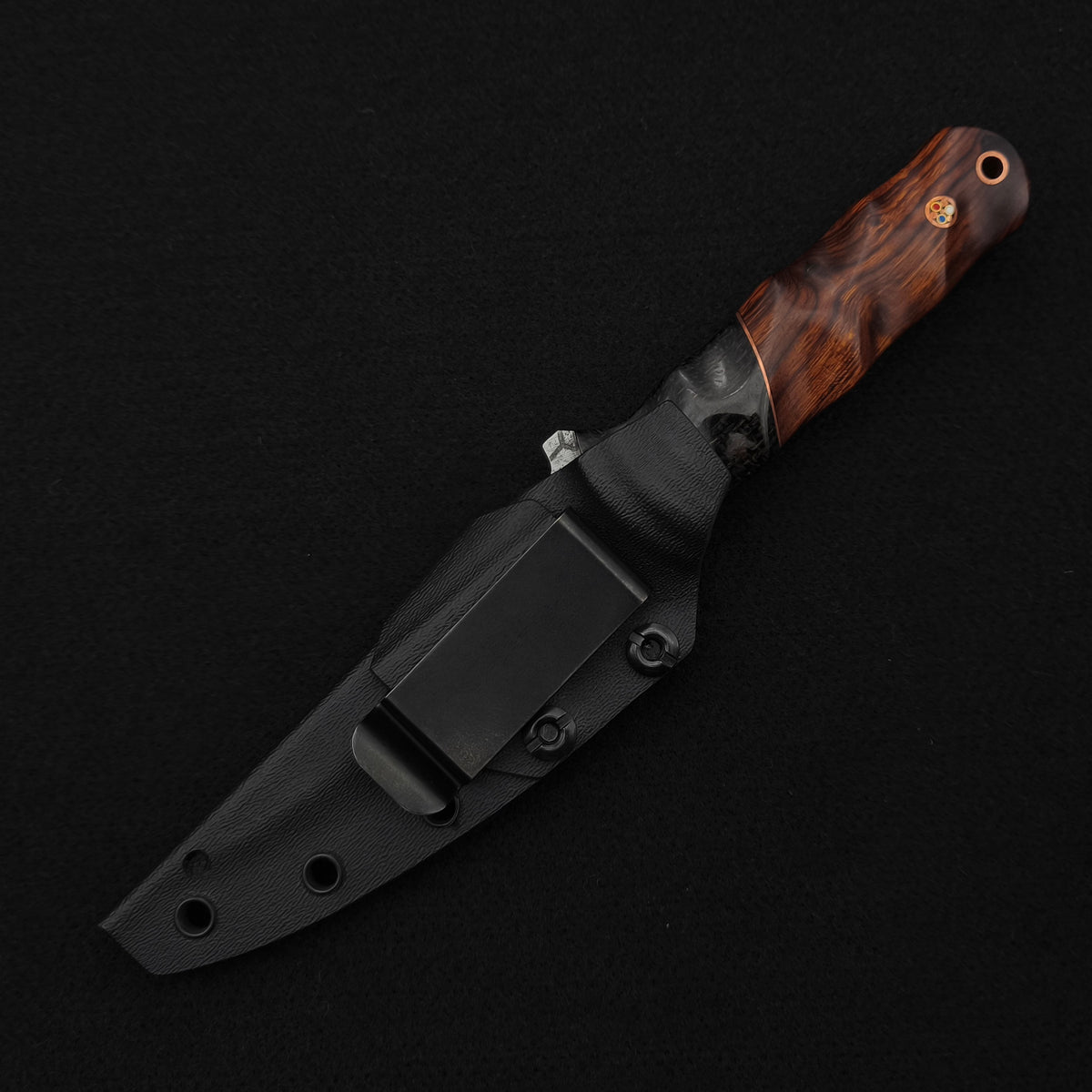 Half Face Blades Combat Filet Black Burlap Micarta, Desert Ironwood 5