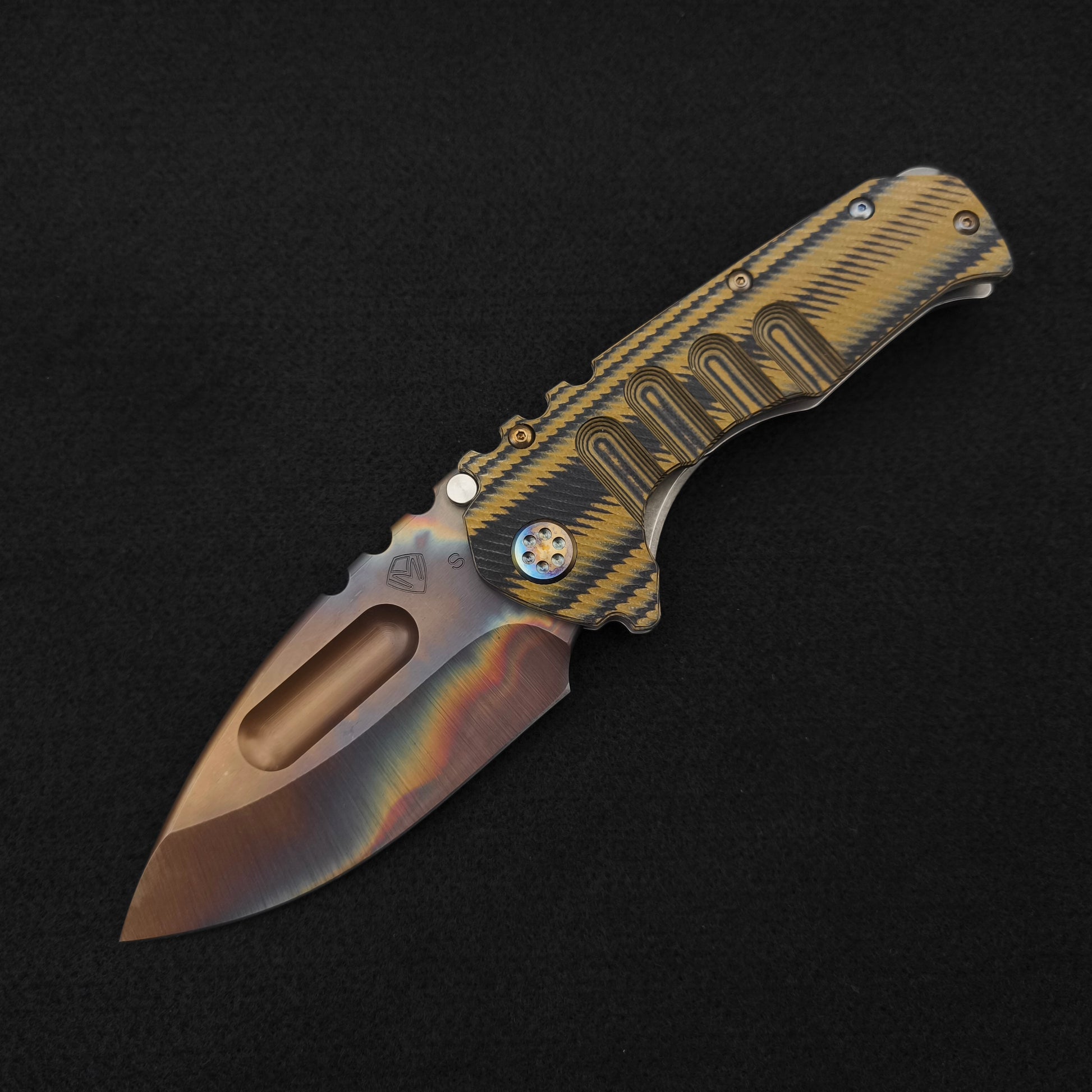 Medford Praetorian Ti-C Vulcan Drop Point, Black Tan Contoured G10 Titan 1