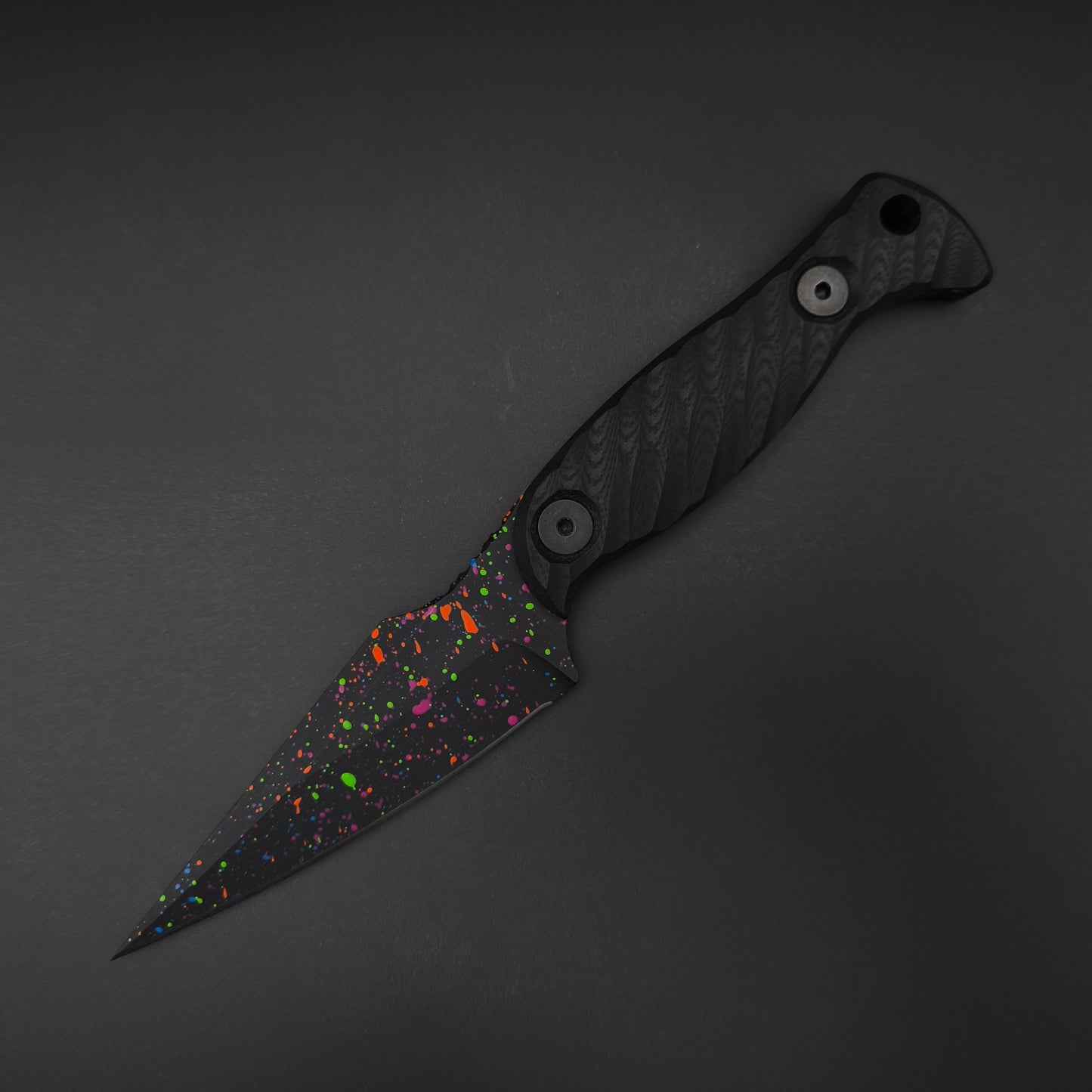 Half Face Blades Gulo Gulo, Black G10, 80's RAD Splatter Cerakote 2