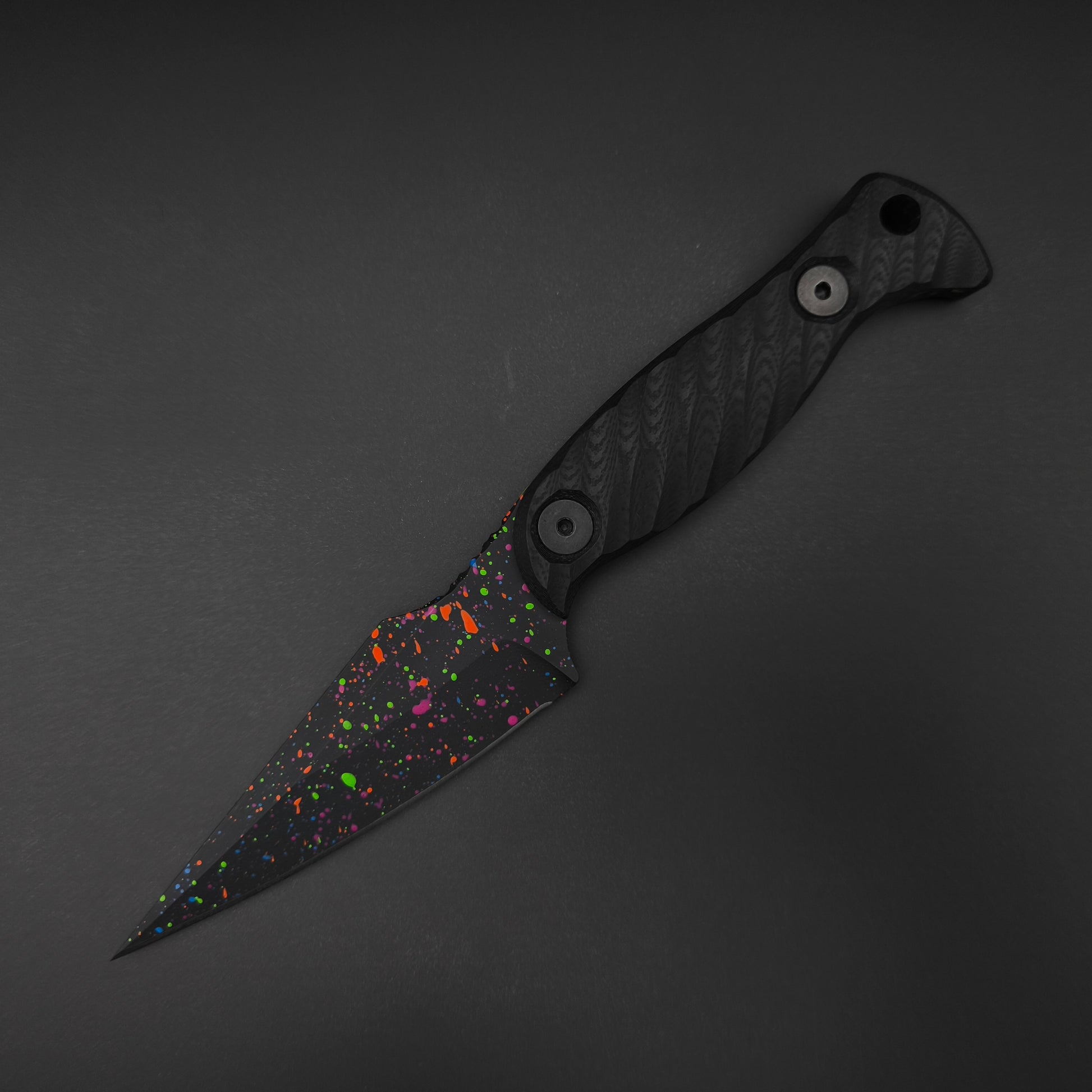 Half Face Blades Gulo Gulo, Black G10, 80's RAD Splatter Cerakote 2