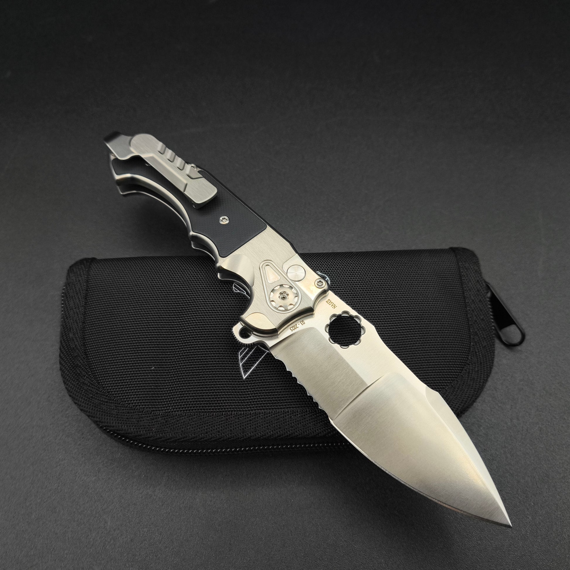 ADV Mini Alpha-S Serrated Satin Black G-10 2