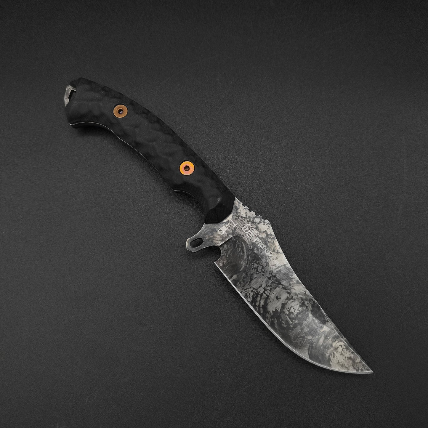 Dawson Knives Woodsman Rainstorm, Black G10, ProCut 2