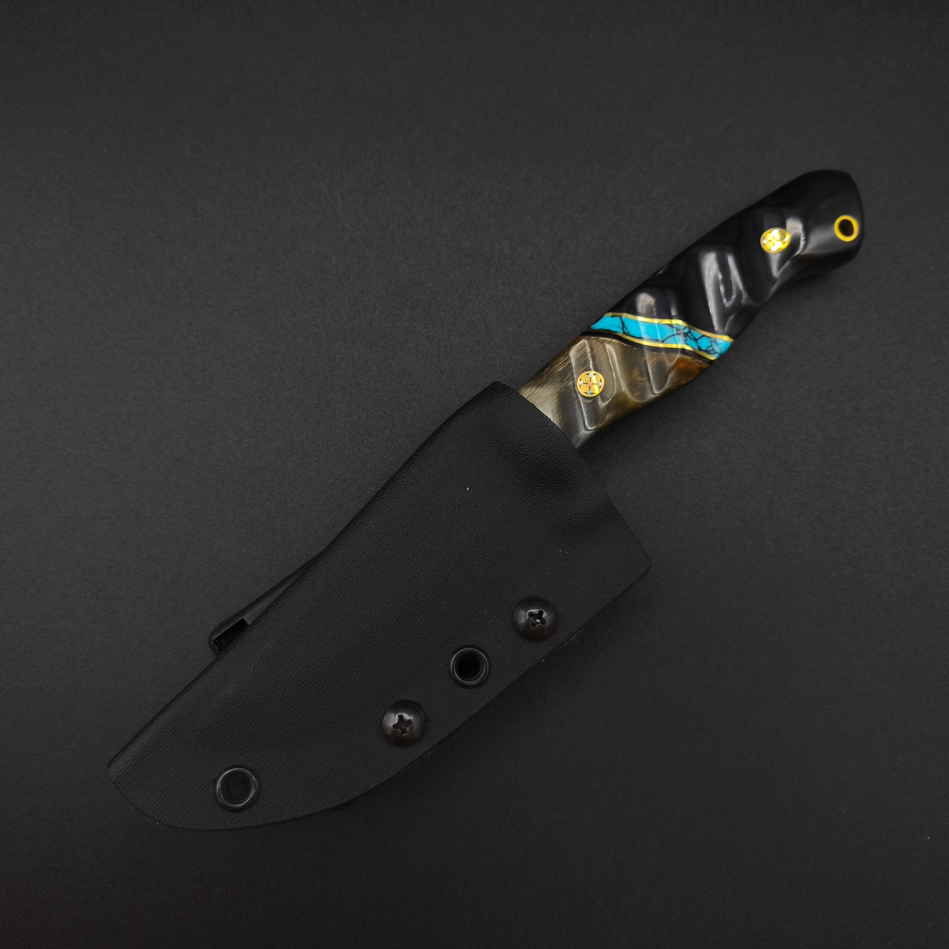 Sea Sick Blades Fieldcraft Magnacut, Rams Horn, Turquoise, Buffalo Horn 4