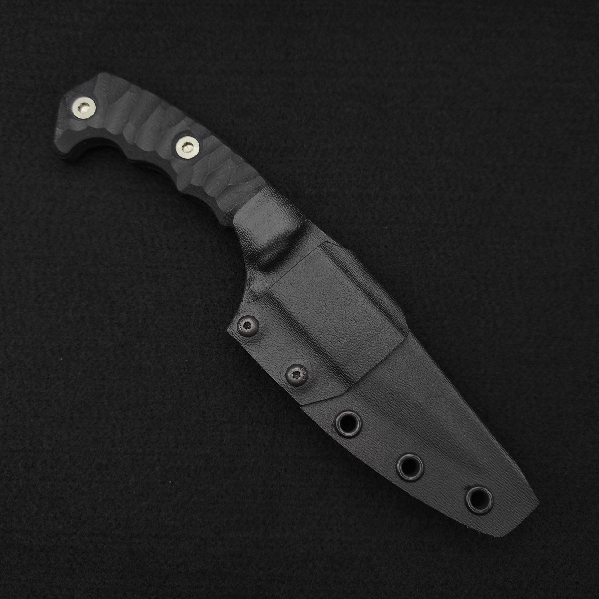 Half Face Blades HUMINT 4" Black G10, Armor Black Cerakote 3
