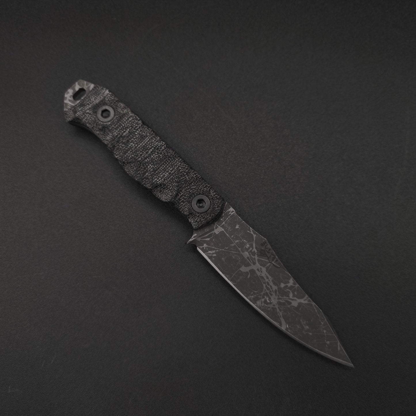 Half Face Blades Field Knife Jr Black Canvas Micarta 1