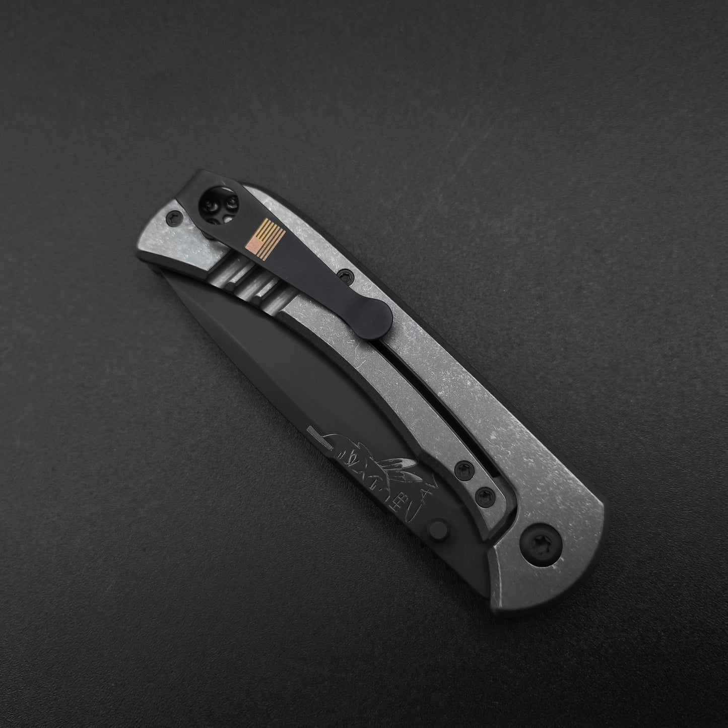 Half Face Blades Cav Folder Black G10, Armor black Cerakote Blade 3