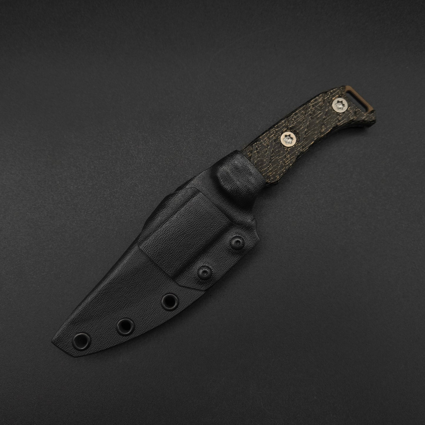 Half Face Blades Tosahwi Black Burlap Micarta, Midnight Bronze