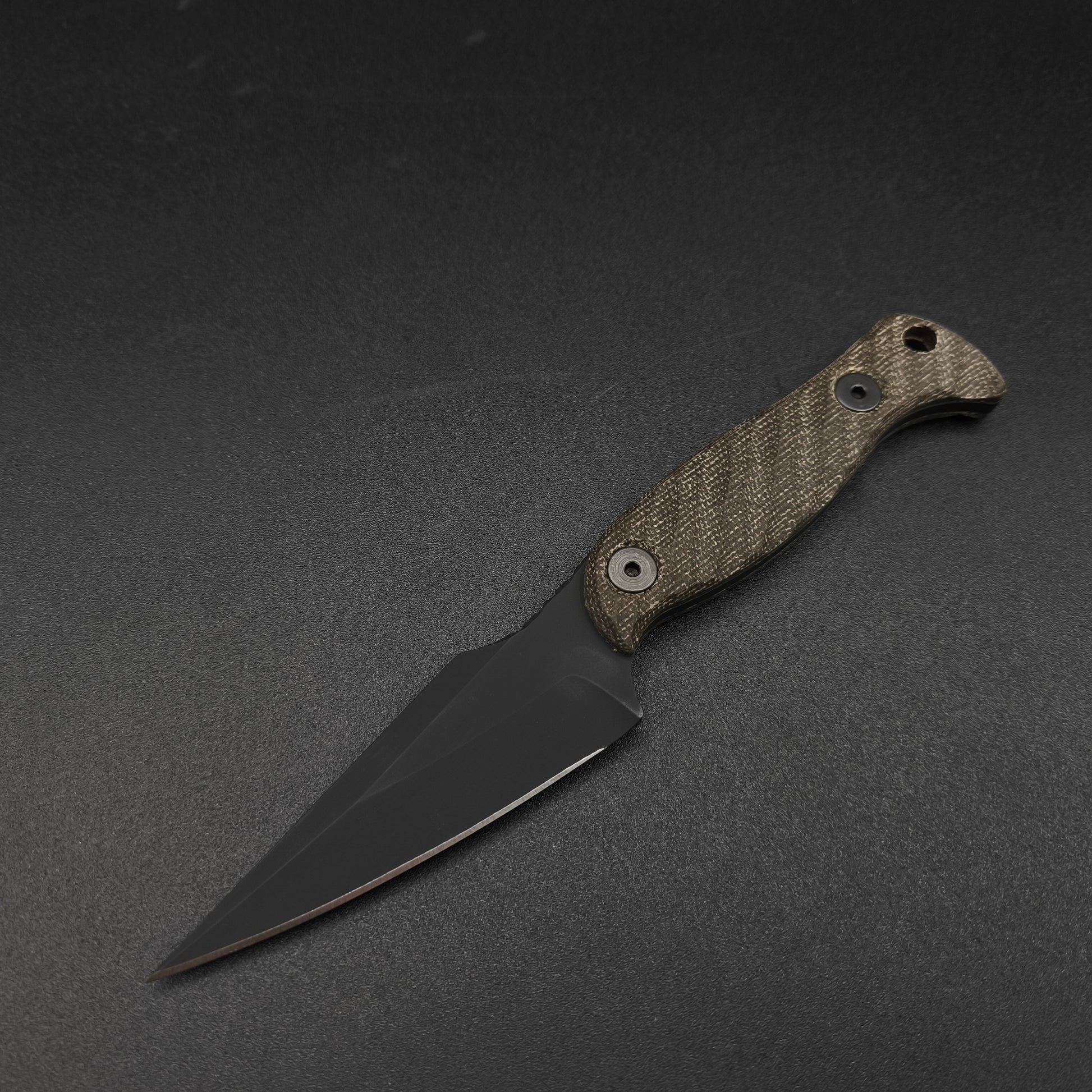 Half Face Blades Gulo Gulo, OD Green Canvas Micarta, Armor Black Cerakote 2