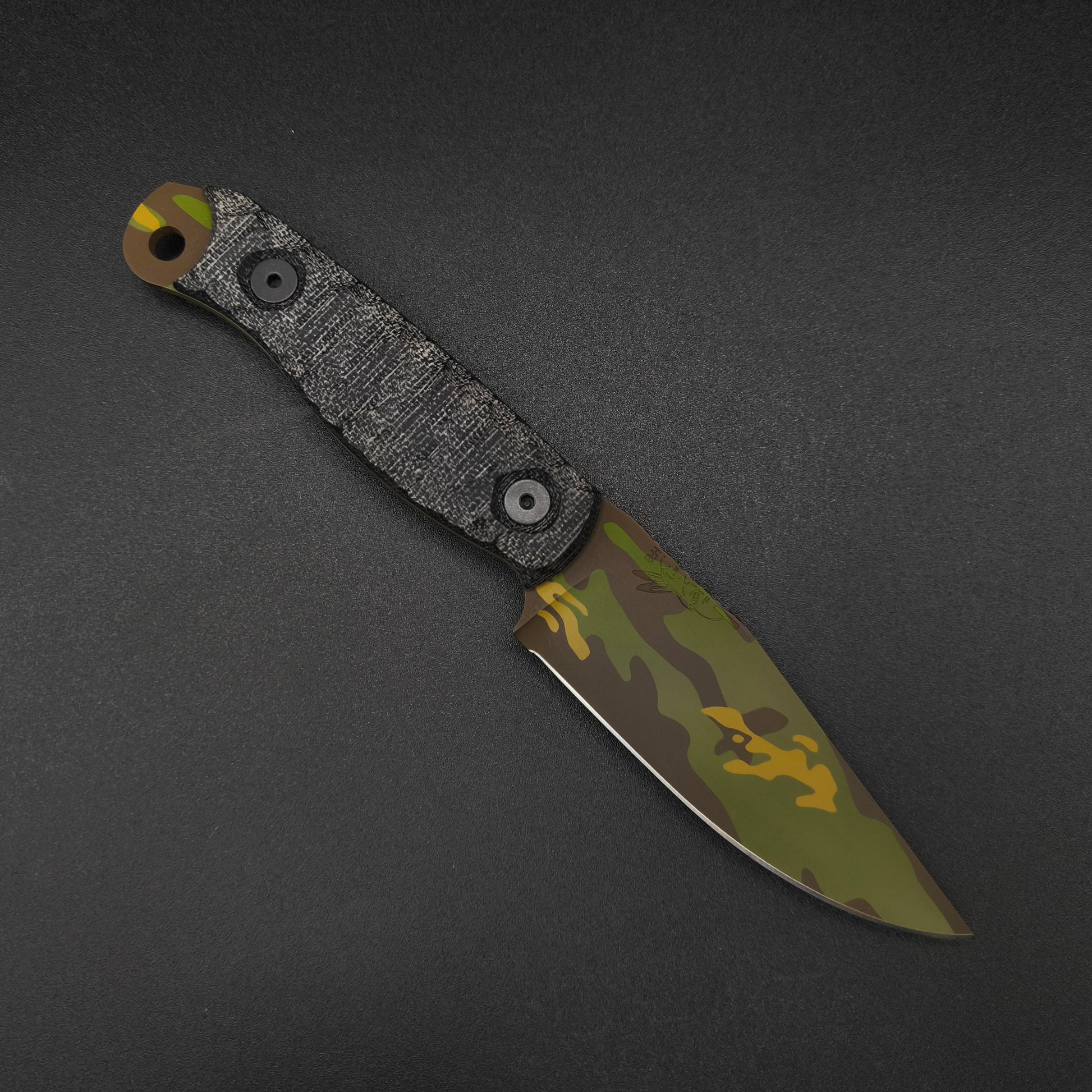 Half Face Blades Crow Scalper Black Canvas Micarta, Tropic Multicam 1