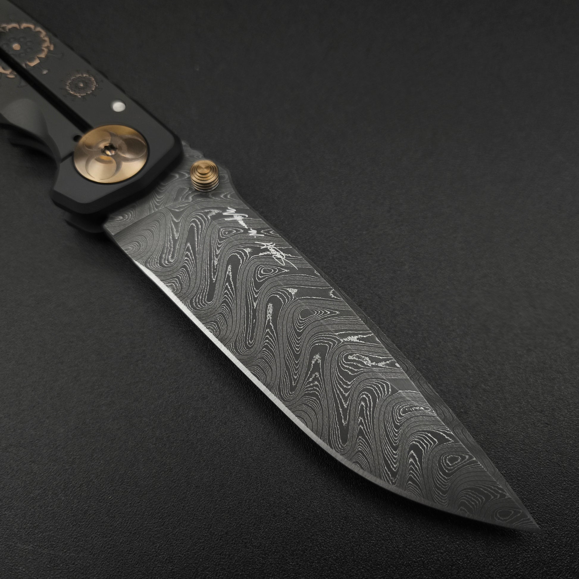 Spartan Blades Harsey Folder SF5 Custom Chad Nichols Damascus Black Plague 3