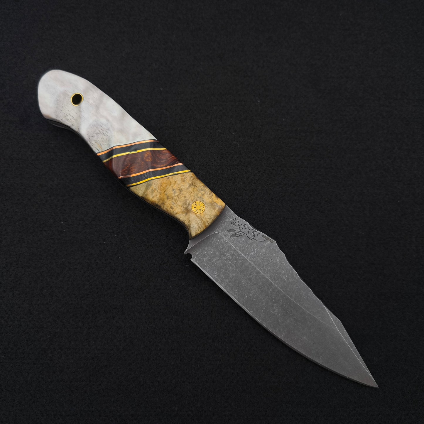 Half Face Blades Field Knife Buckeye, Elk Antler 1