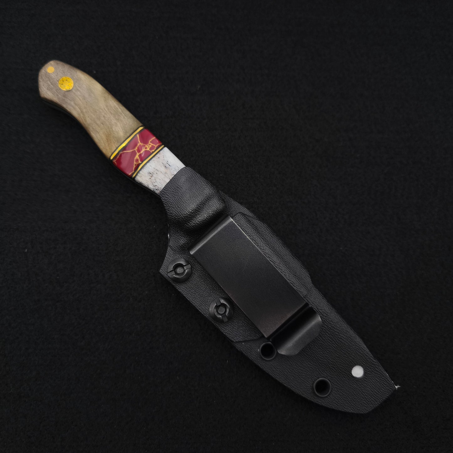 Half Face Blades Field Knife Jr Elk Antler, Buckeye Burl 4