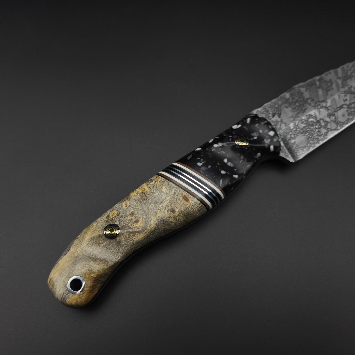 Half Face Blades Crow Jr White and Grey Fleck Resin and Buckeye 3