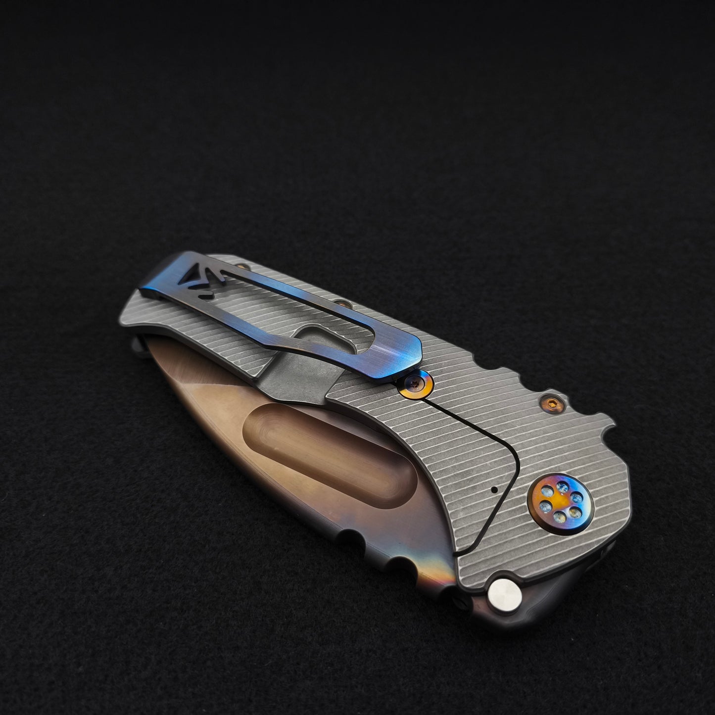 Medford Praetorian Ti-C Vulcan Drop Point, Black Tan Contoured G10 Titan 6