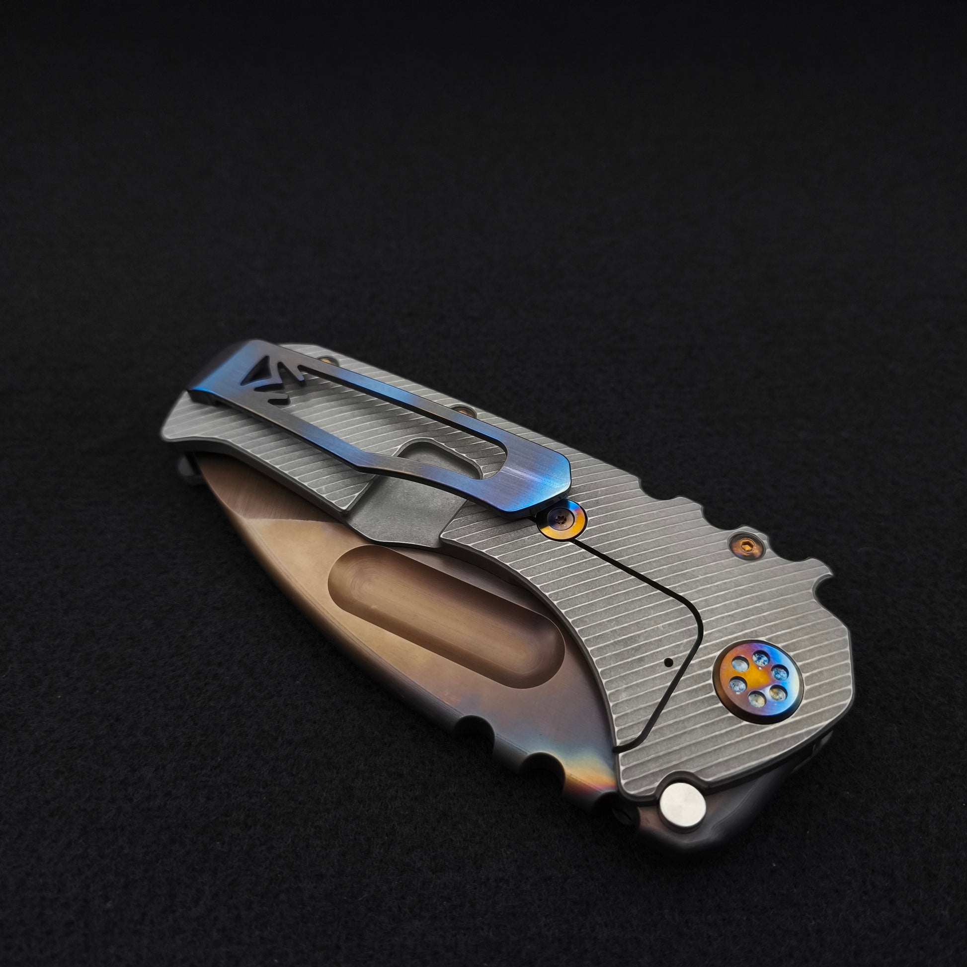 Medford Praetorian Ti-C Vulcan Drop Point, Black Tan Contoured G10 Titan 6