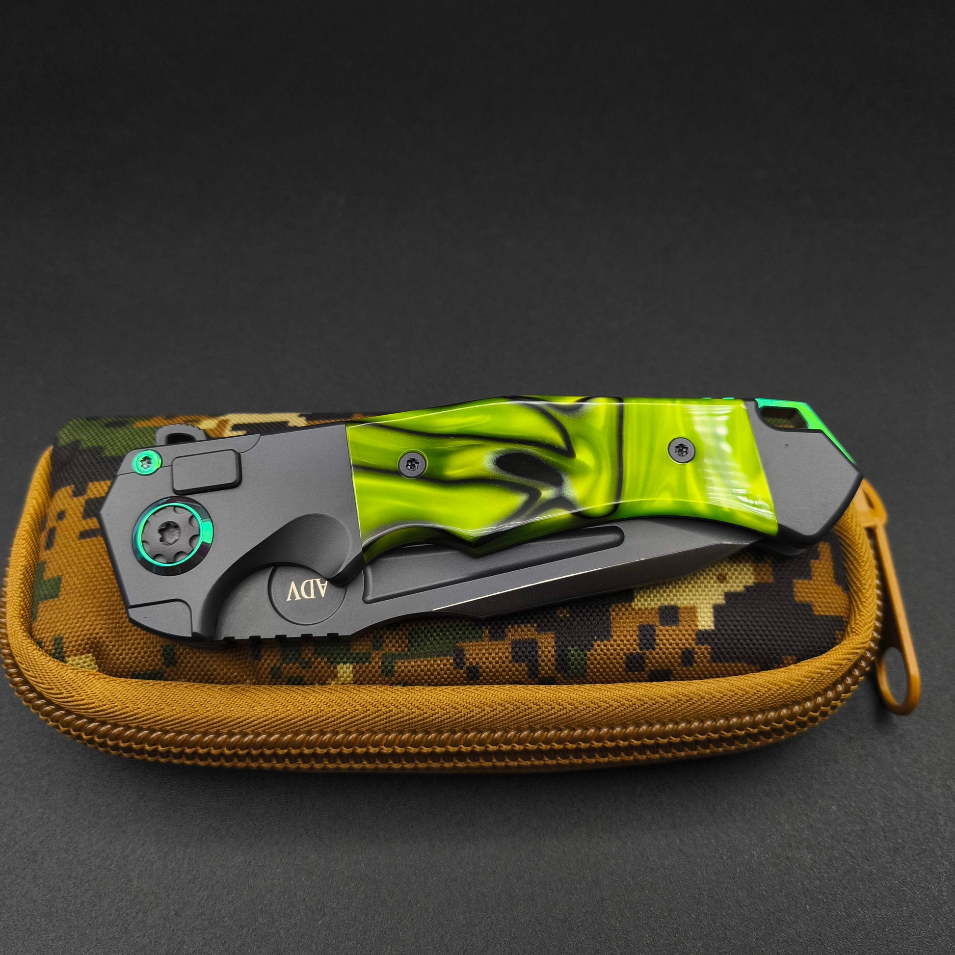 ADV Ronin Kalgard Titan Green Kirinite, Anodized Hardware 3