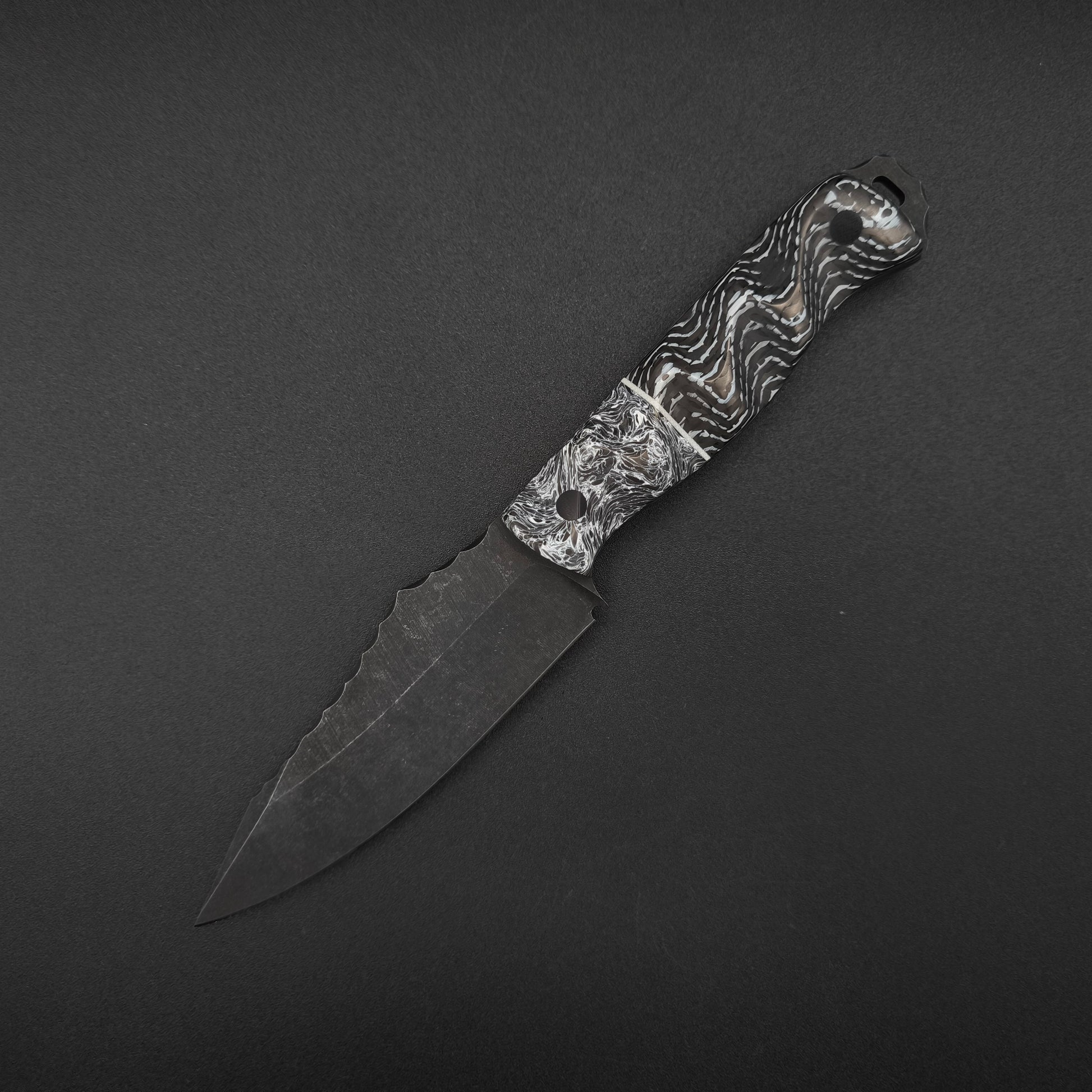 Half Face Blades Field Knife CruWear, Polar White FAT Carbon 2