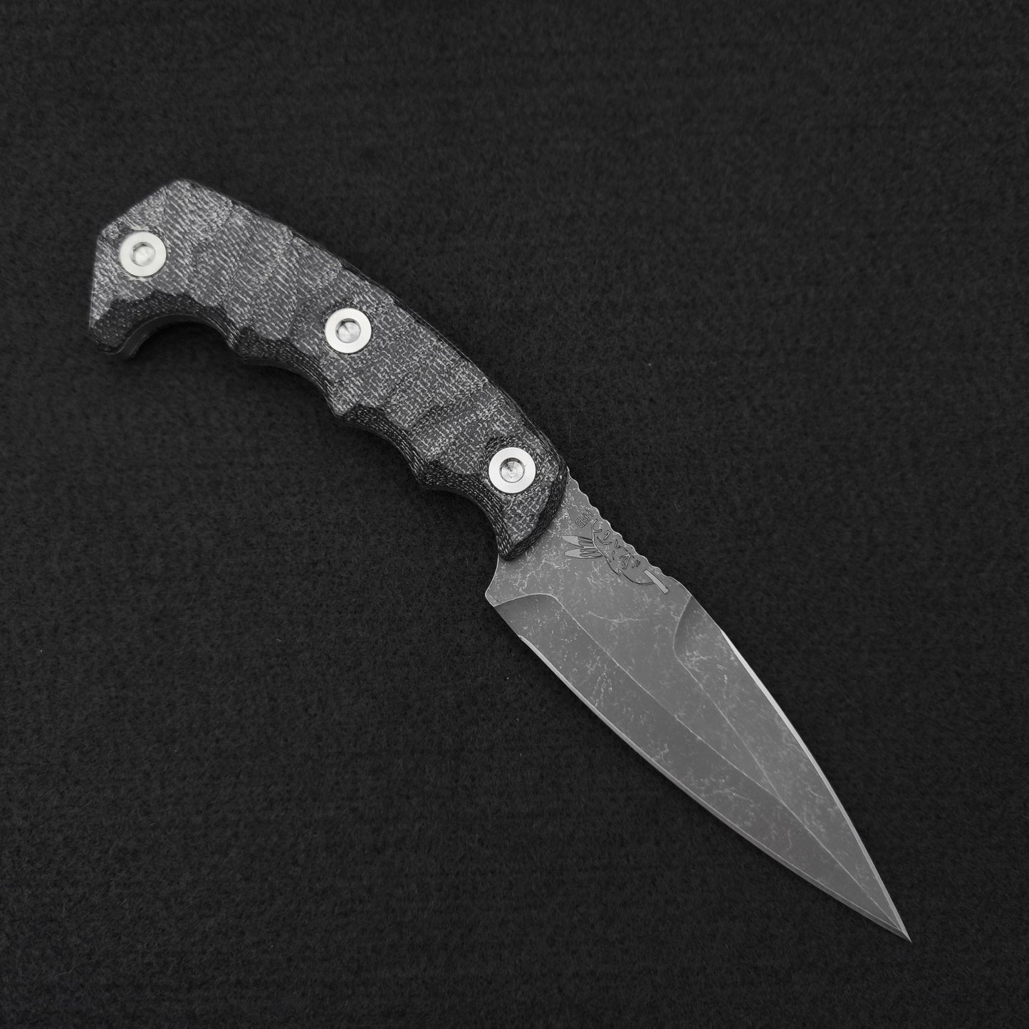 Half Face Blades HUMINT 4" Black Canvas Micarta 1