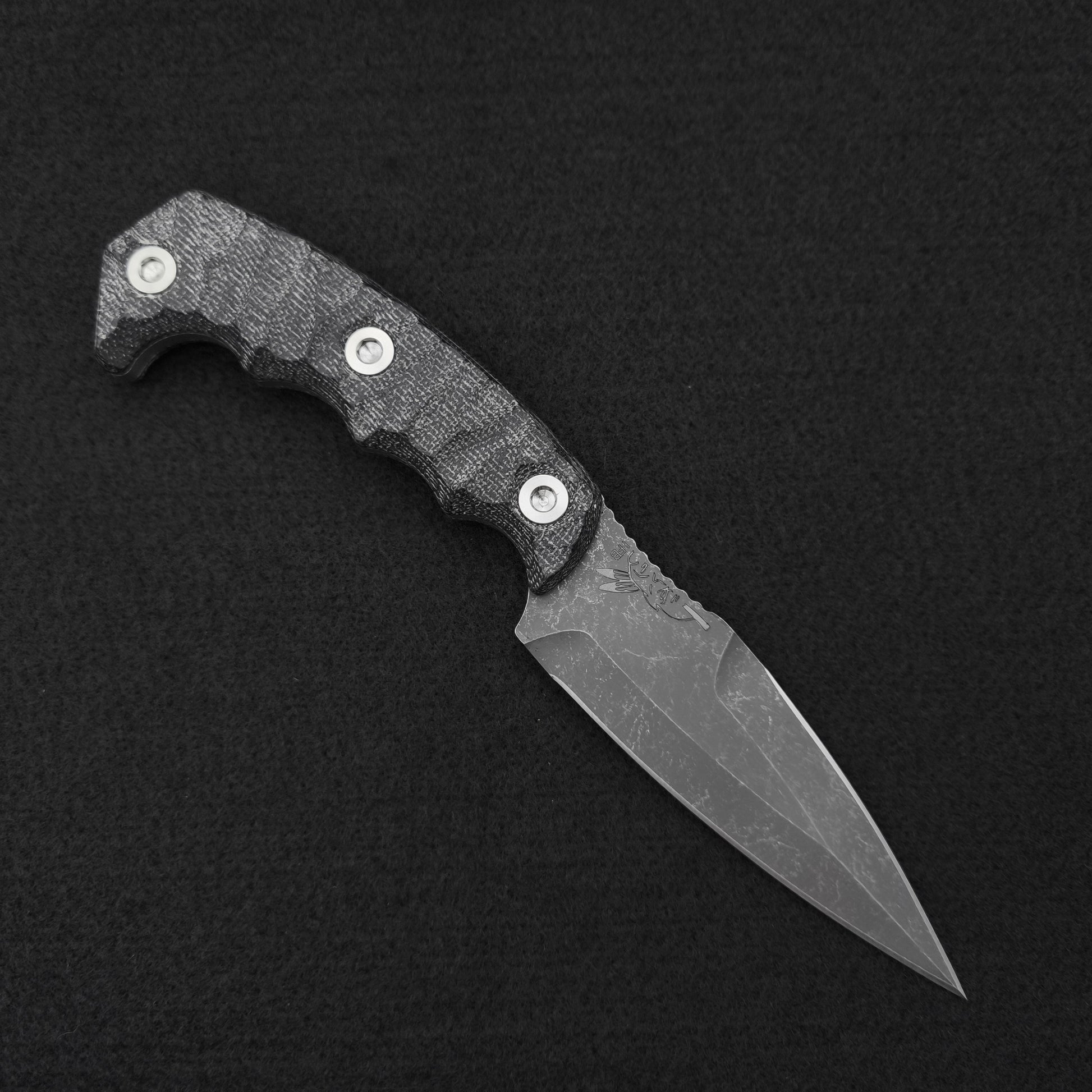 Half Face Blades HUMINT 4" Black Canvas Micarta 1