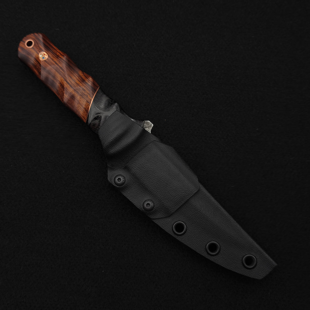 Half Face Blades Combat Filet Black Burlap Micarta, Desert Ironwood 4