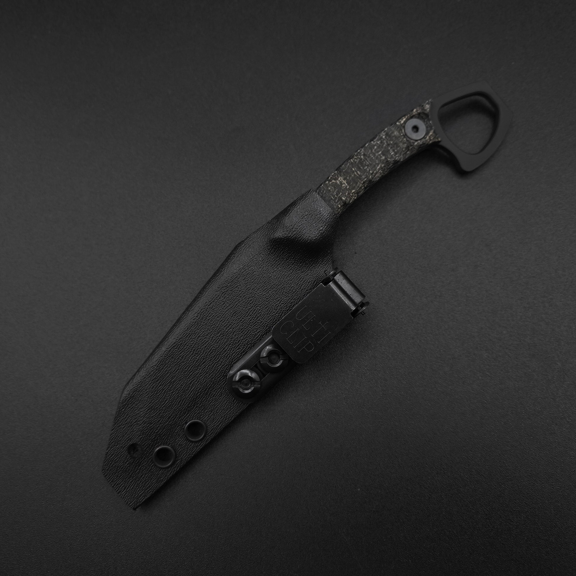 Half Face Blades SHPOS Black Burlap Micarta, Armor Black cerakote 4