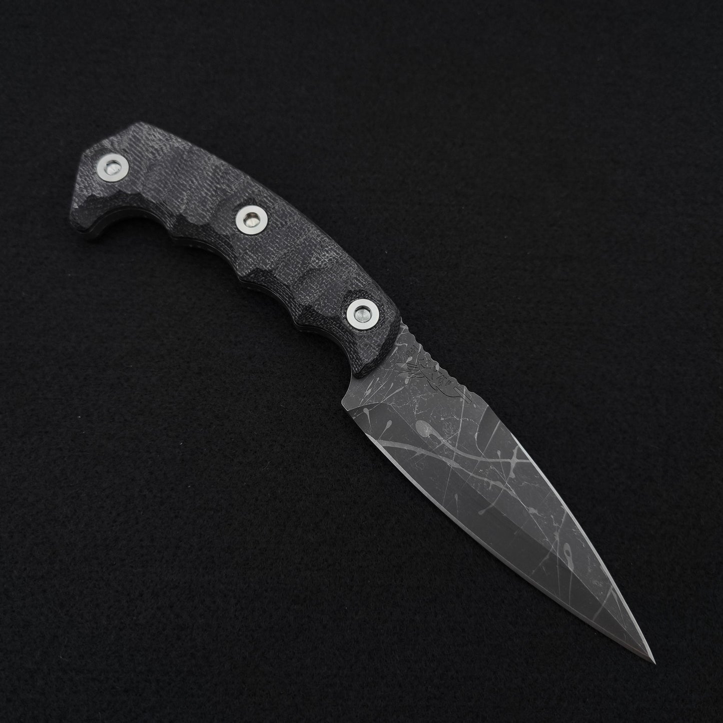 Half Face Blades HUMINT 4" Black Canvas Micarta 1
